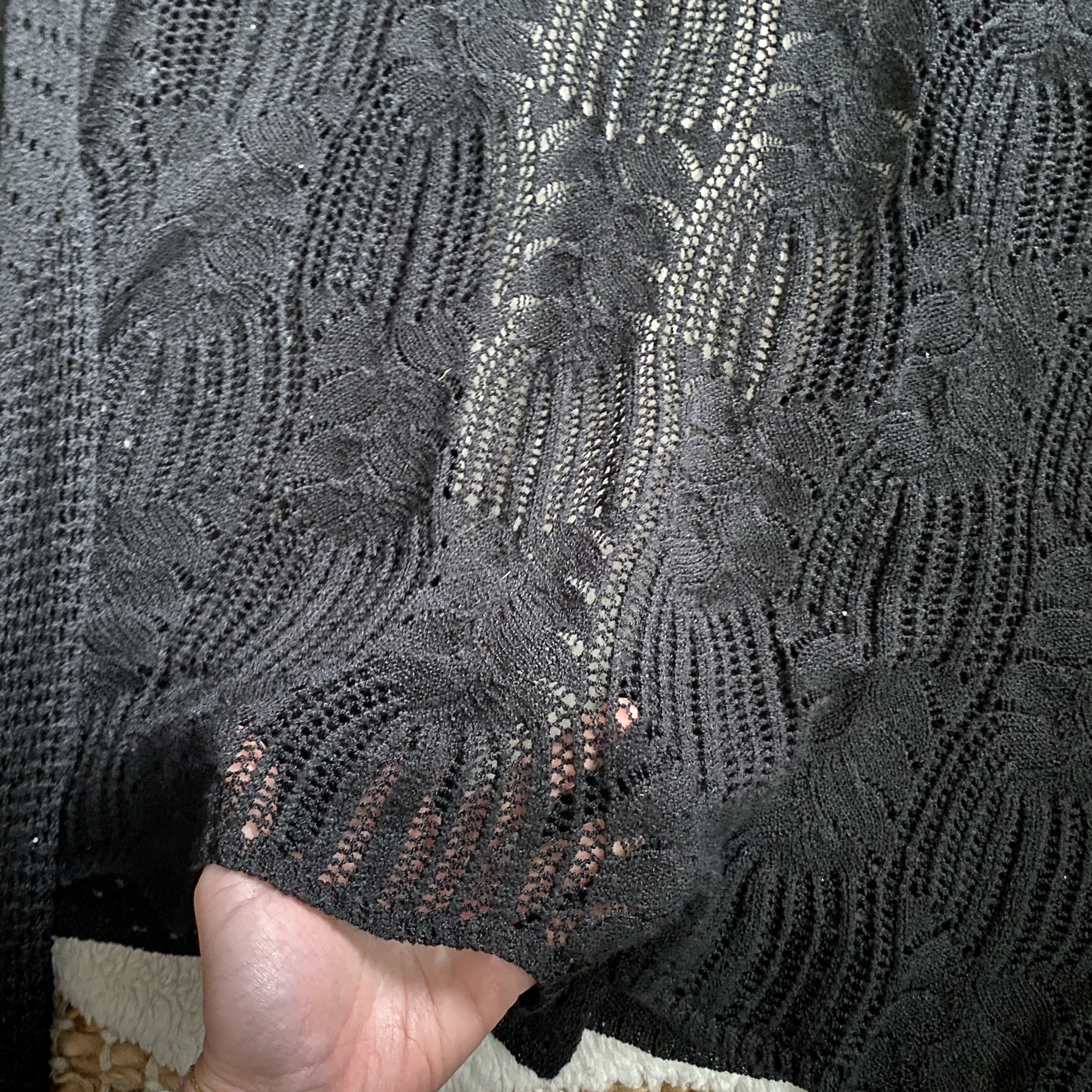 Other Daytrip Black Asymmetrical Open Knit Cardigan – One Size Size ONE SIZE - 5 Thumbnail