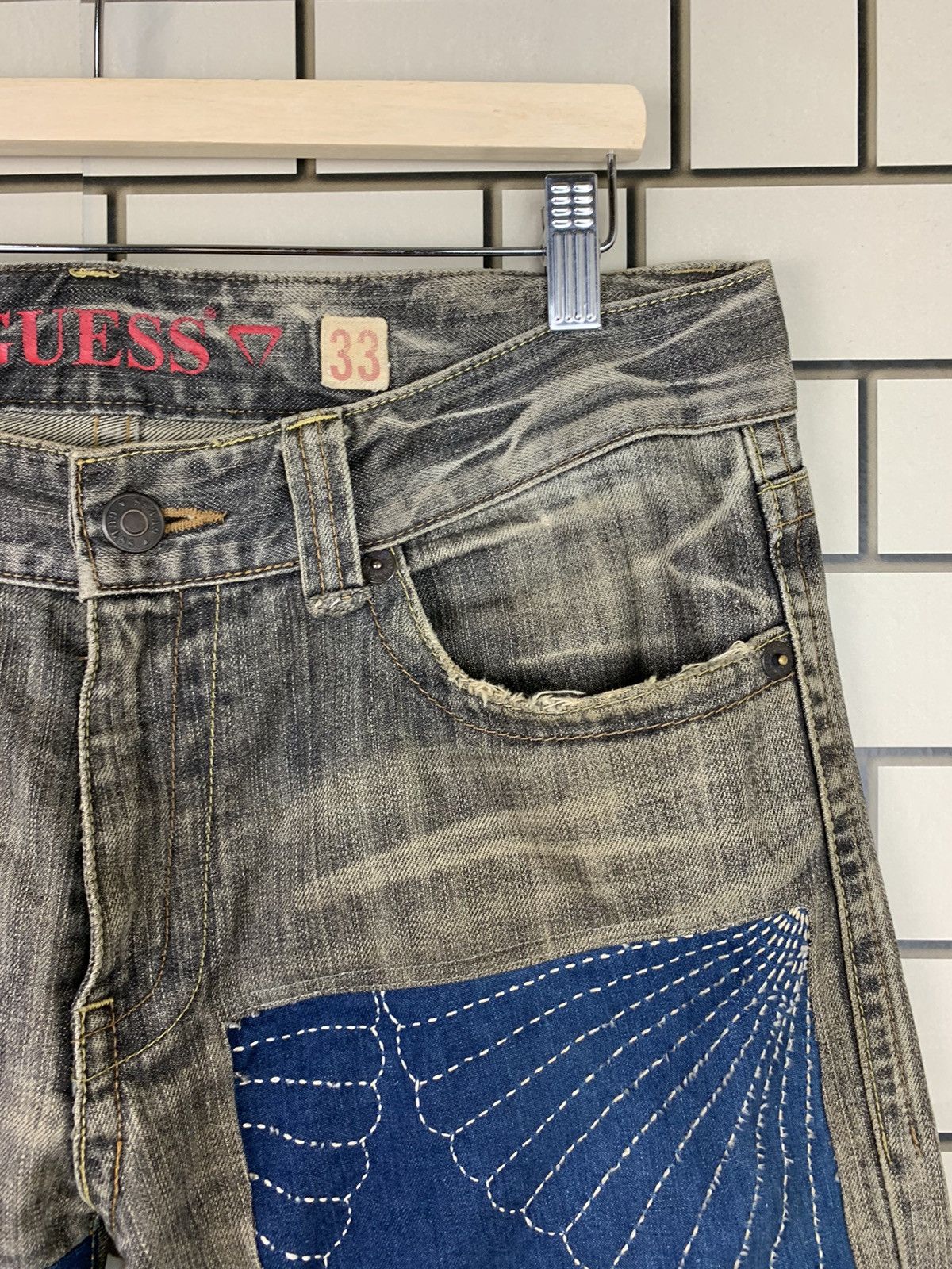 Guess Vintage Guess Custom Patchwork Distressed Denim Pants Size US 35 - 9 Thumbnail