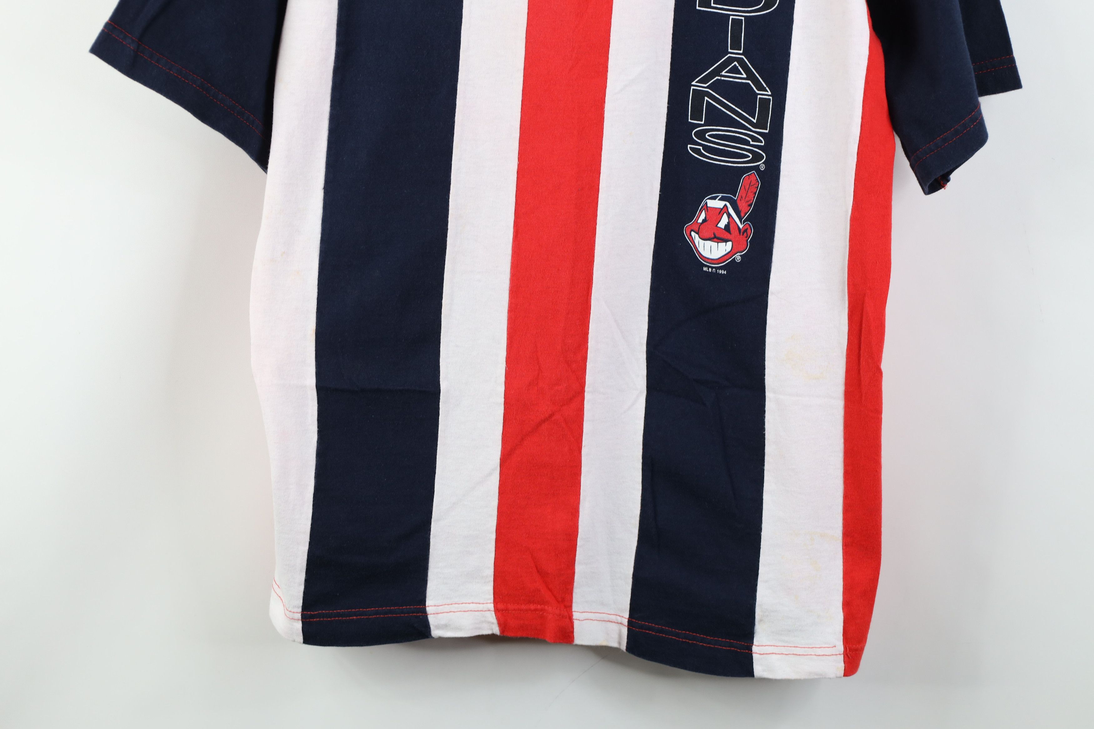 Vintage Vintage 90s Cleveland Indians Baseball Striped T-Shirt USA Size US M / EU 48-50 / 2 - 3 Thumbnail