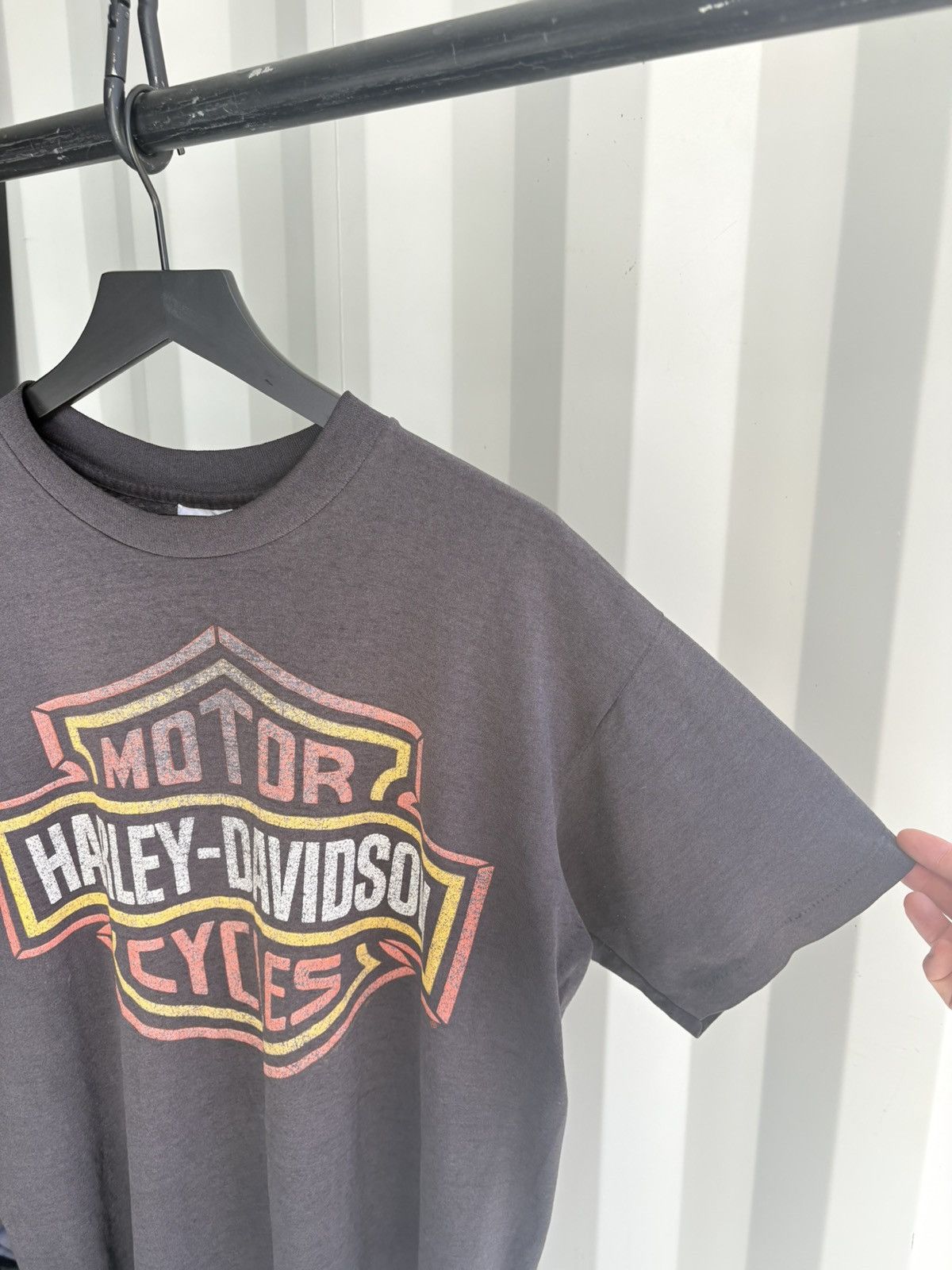 Harley Davidson Thrashed Logo Sun Faded Shirt Band Tee Erd grunge WCC Size US XL / EU 56 / 4 - 3 Thumbnail