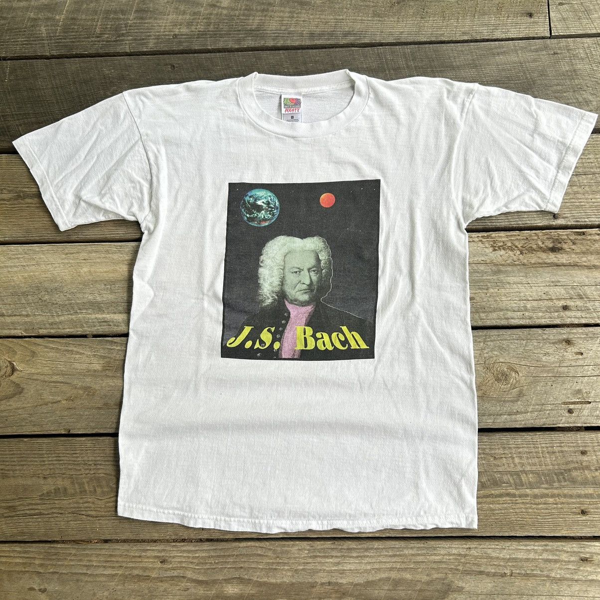 Vintage Vintage 90s J.S. Bach Portrait Trippy Space Art T Shirt Size US L / EU 52-54 / 3 - 2 Thumbnail