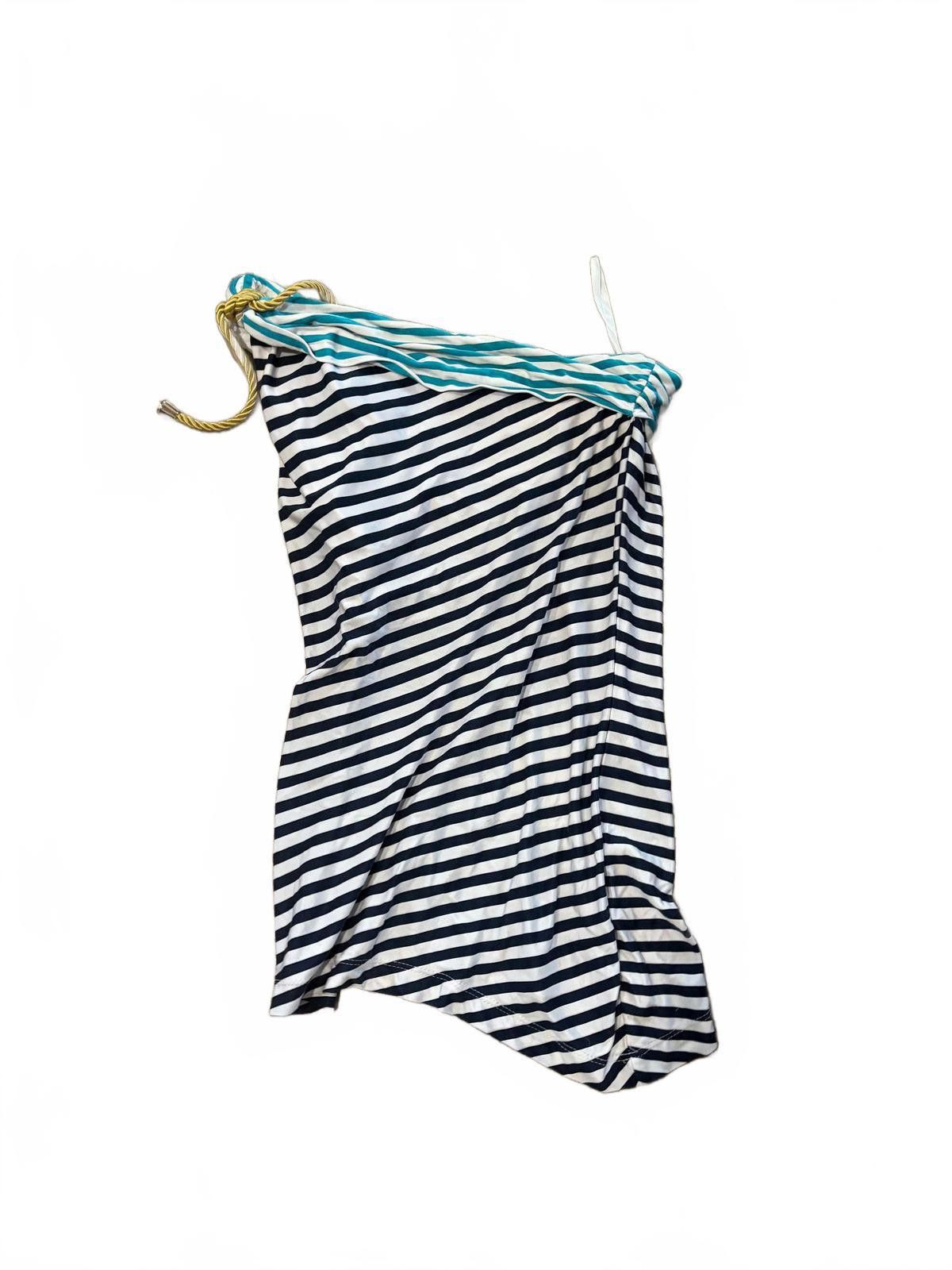 Other Etcetera Striped One-Shoulder Dress with Rope Detail sz S Size S / US 4 / IT 40 - 2 Thumbnail