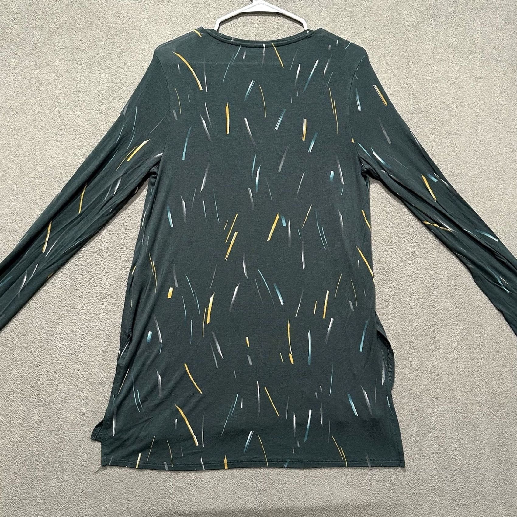 Apt. 9 APT 9 Geometric Tunic Blouse Women L Green Geometric Sleeveless Scoop Neck Stretch Top Casual Shirt Size L / US 10 / IT 46 - 2 Thumbnail