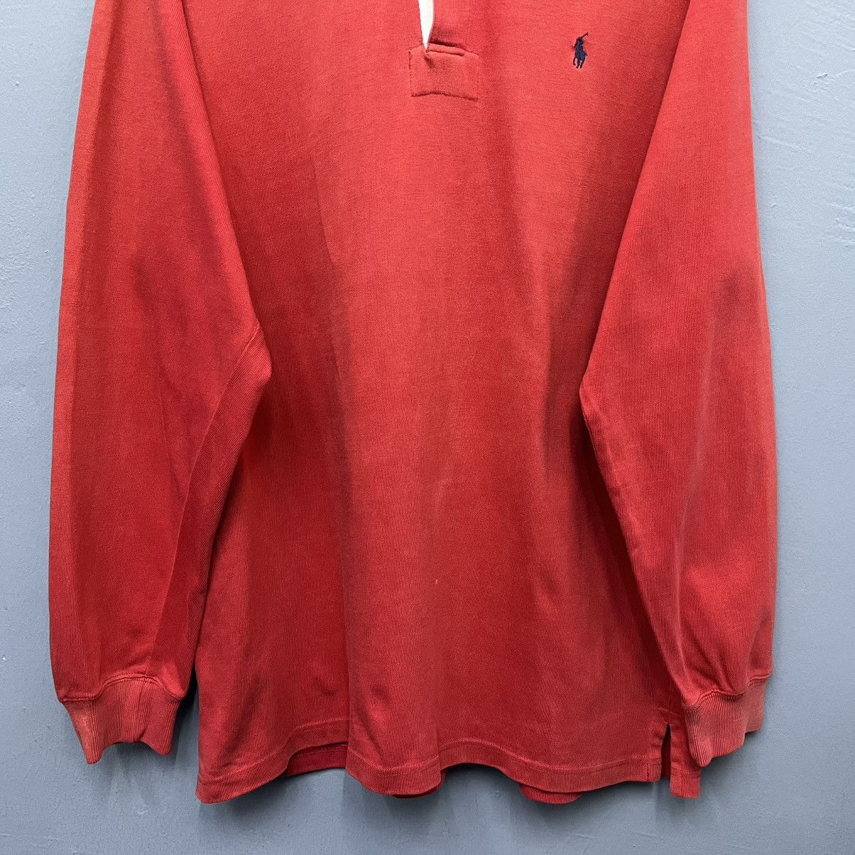Polo Ralph Lauren Distressed Vintage 90s Polo Ralph Lauren Rugby Shirt Size US L / EU 52-54 / 3 - 4 Thumbnail