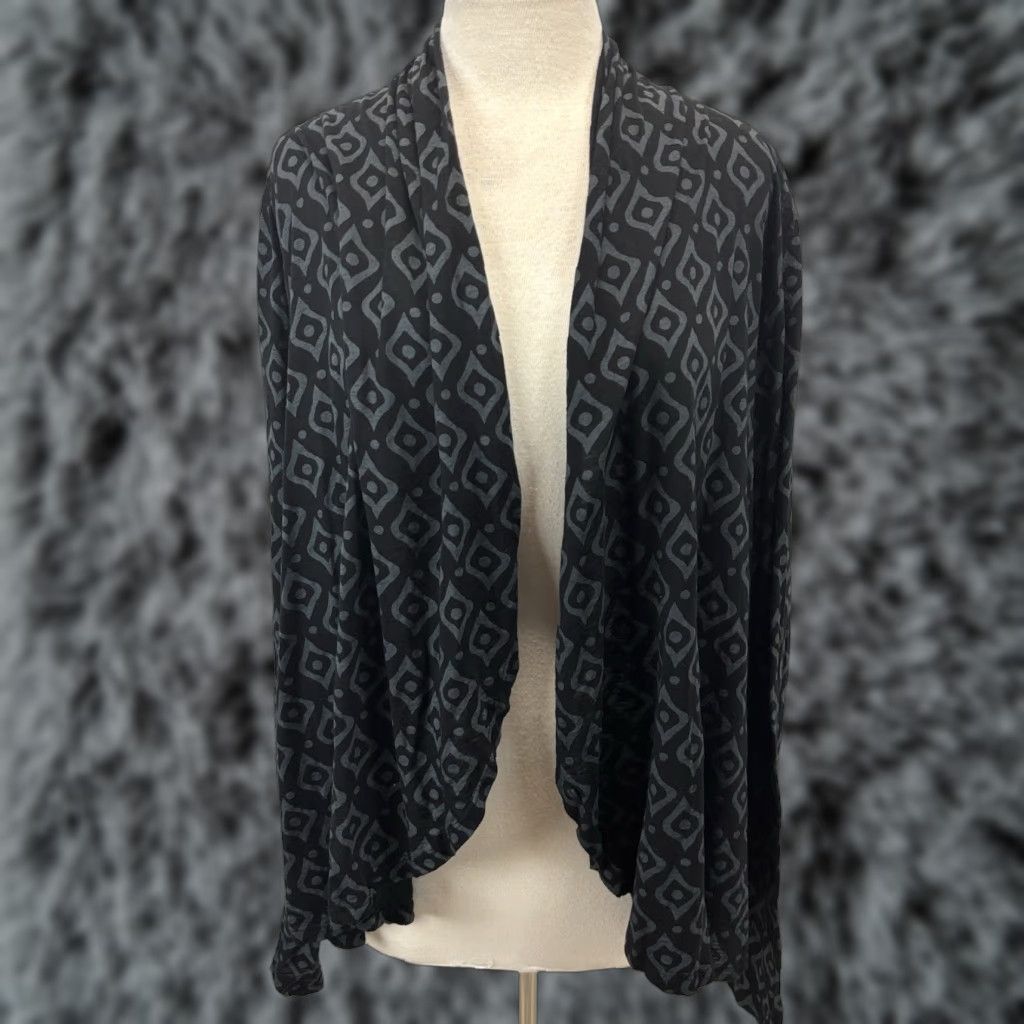 X-LARGE VINTAGE Fresh Produce Open Cardigan Top XL XXL Women Black Lightweight USA Size XL / US 12-14 / IT 48-50 - 1 Thumbnail