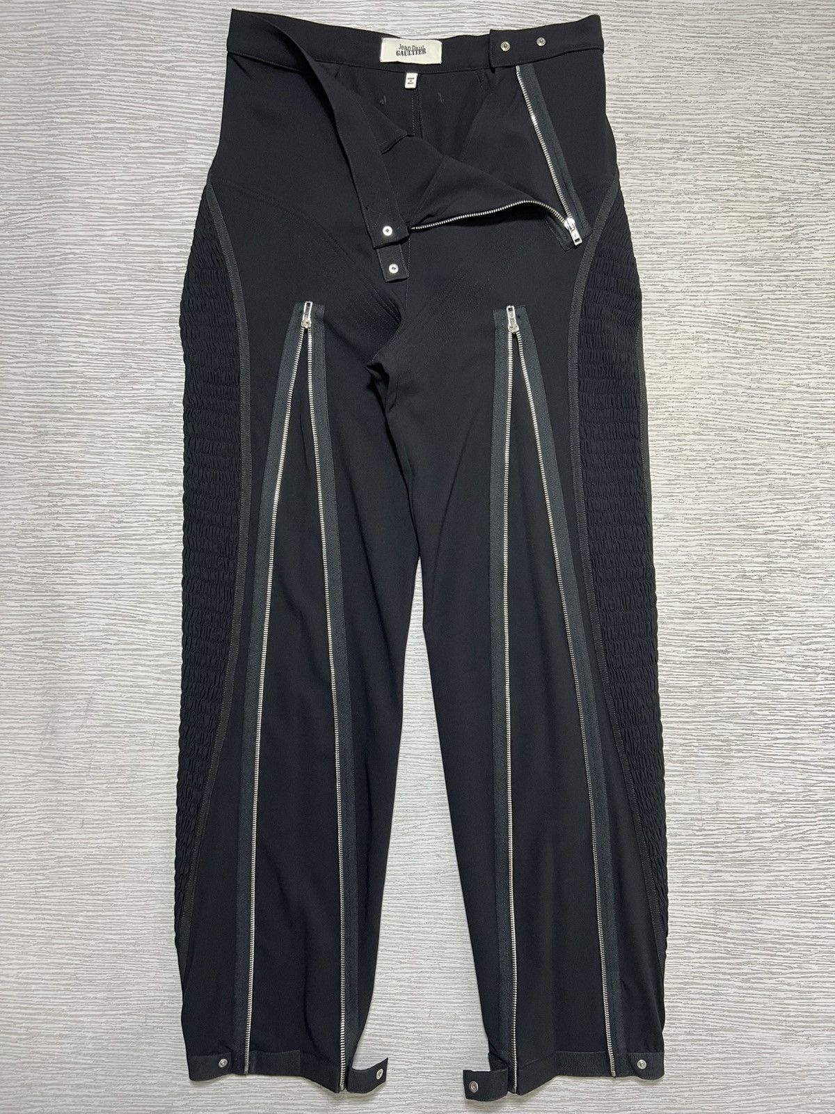 Jean Paul Gaultier Jean Paul Gaultier - Zip Embellished Side Ruffle Leggings Size 28" / US 6 / IT 42 - 3 Thumbnail