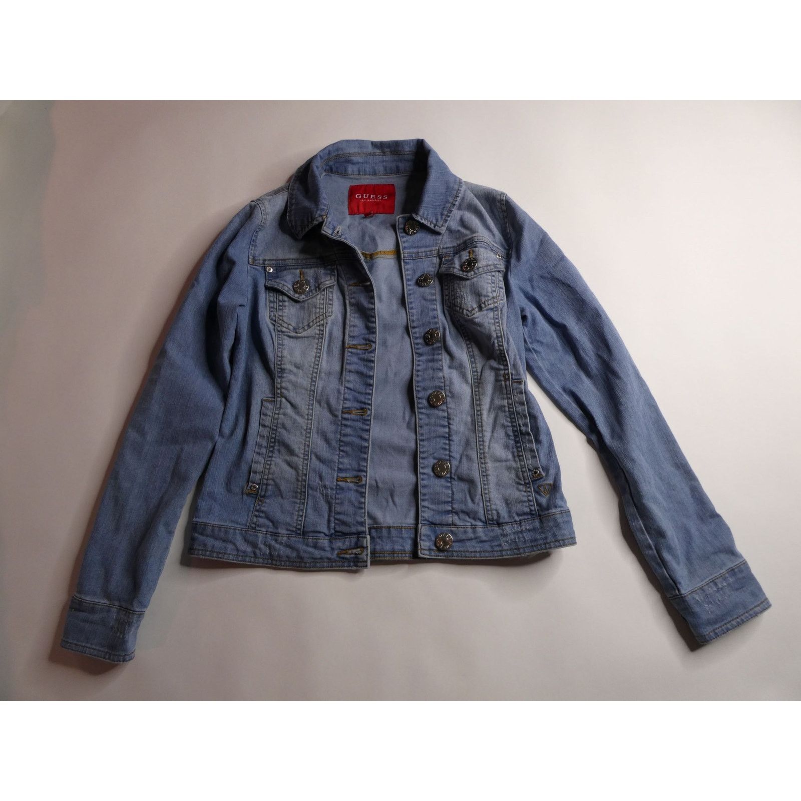 Guess GUESS destroyed denim jean jacket, small, stretch Size S / US 4 / IT 40 - 1 Thumbnail