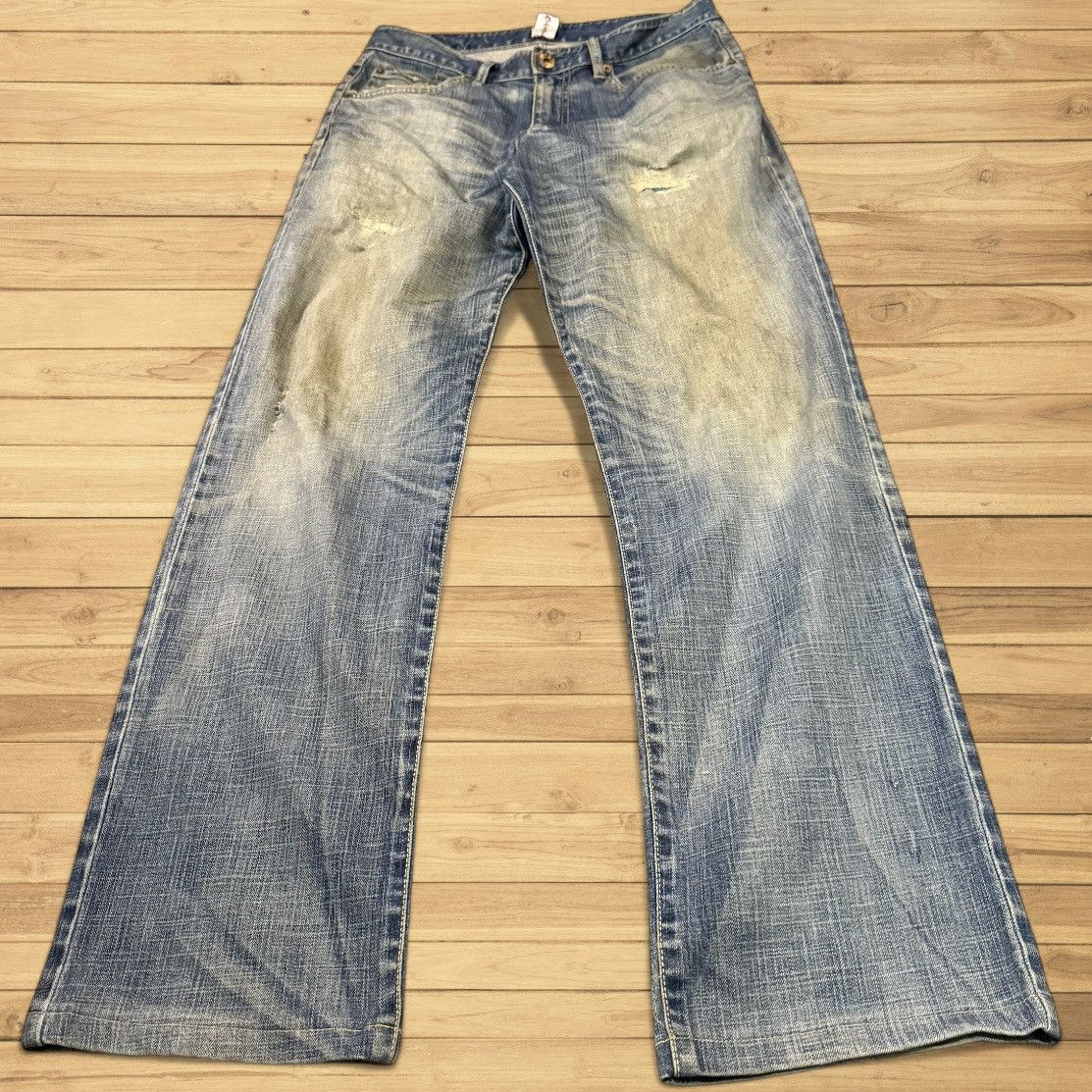 Seditionaries 🔥 Y2K Distressed J950 WideLeg Thrashed Denim Size US 32 / EU 48 - 1 Thumbnail