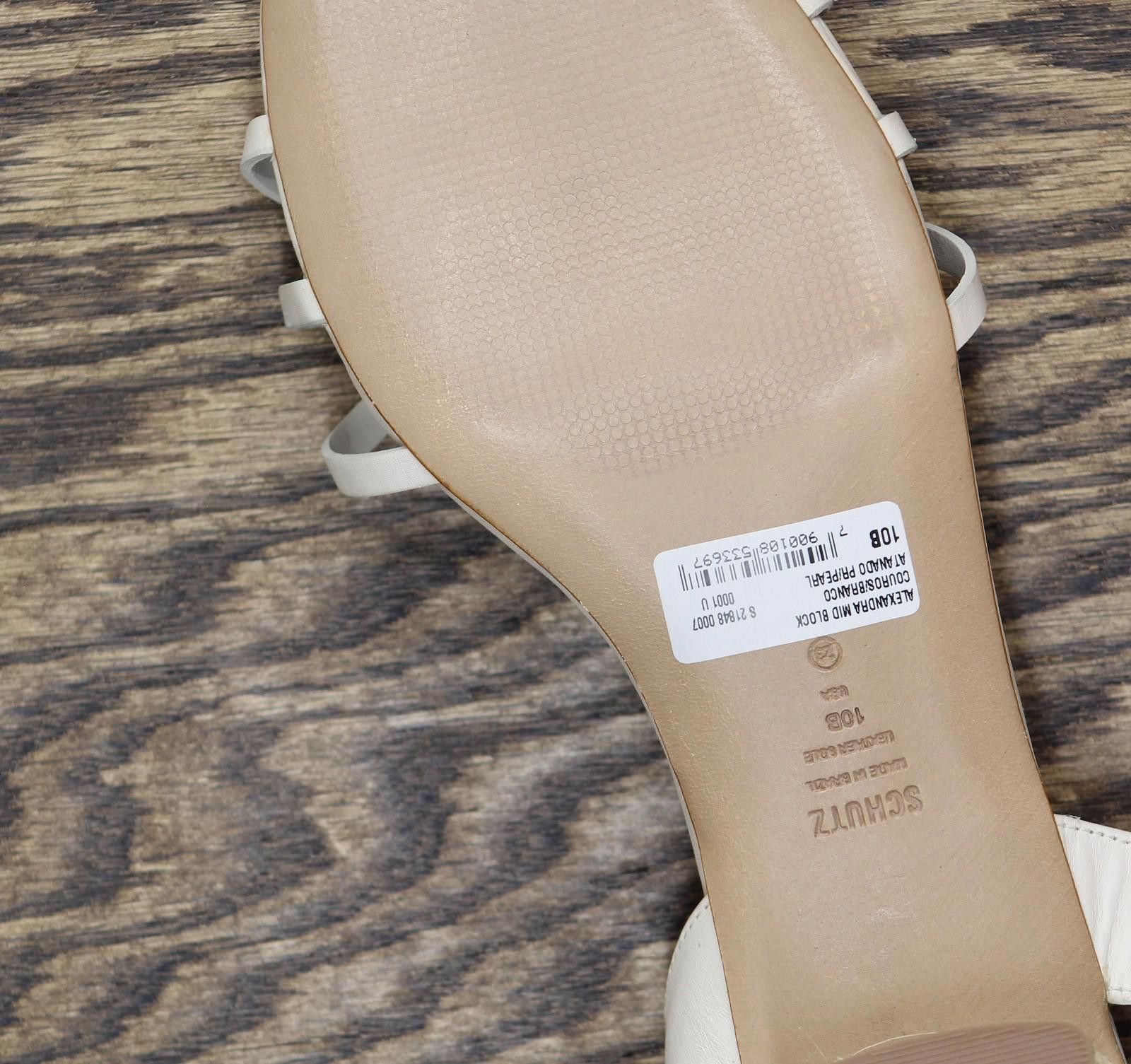 Other Schutz Alexandra Mid Block Sandals Pearl Off White 10b Size US 10 / IT 40 - 7 Thumbnail