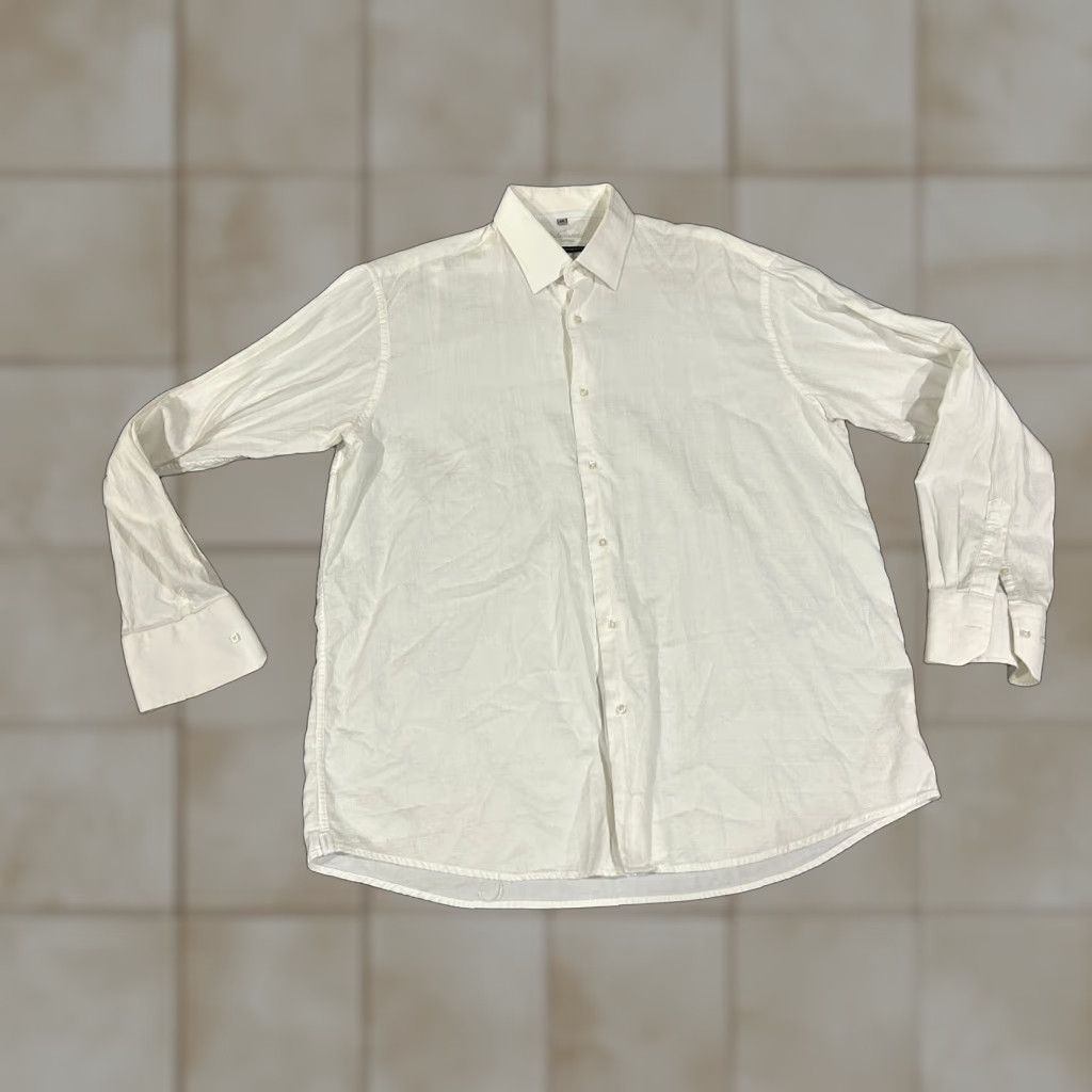 Vintage Visconti Shirt Mens XL White Long Sleeve Button Front Spread Collar Shirt Size US XL / EU 56 / 4 - 1 Thumbnail
