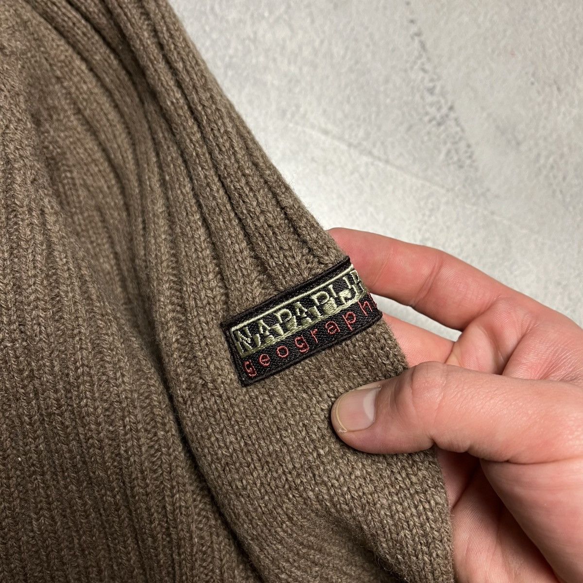 Napapijri × Vintage Vintage Napapijri Geographic knit zip sweater outdoor Size US XL / EU 56 / 4 - 6 Thumbnail