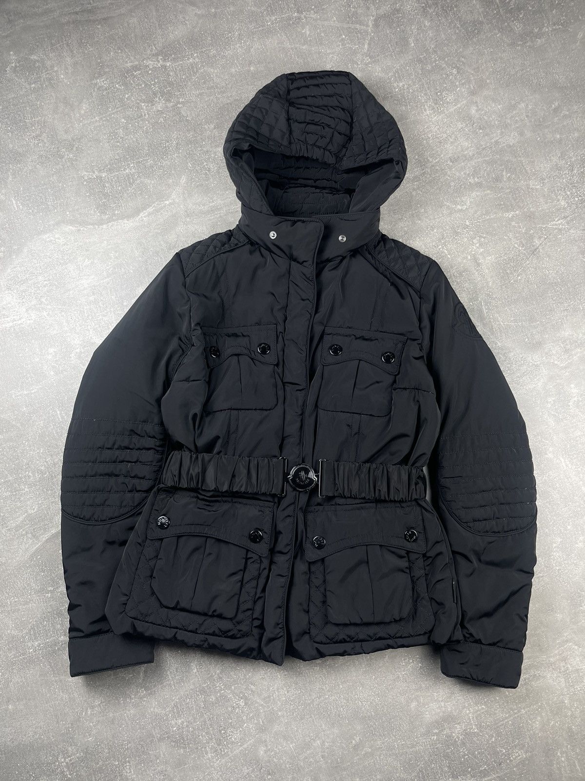 Moncler Moncler “Helena” Black Quilted Down Jacket Made in Romania Size L / US 10 / IT 46 - 2 Thumbnail