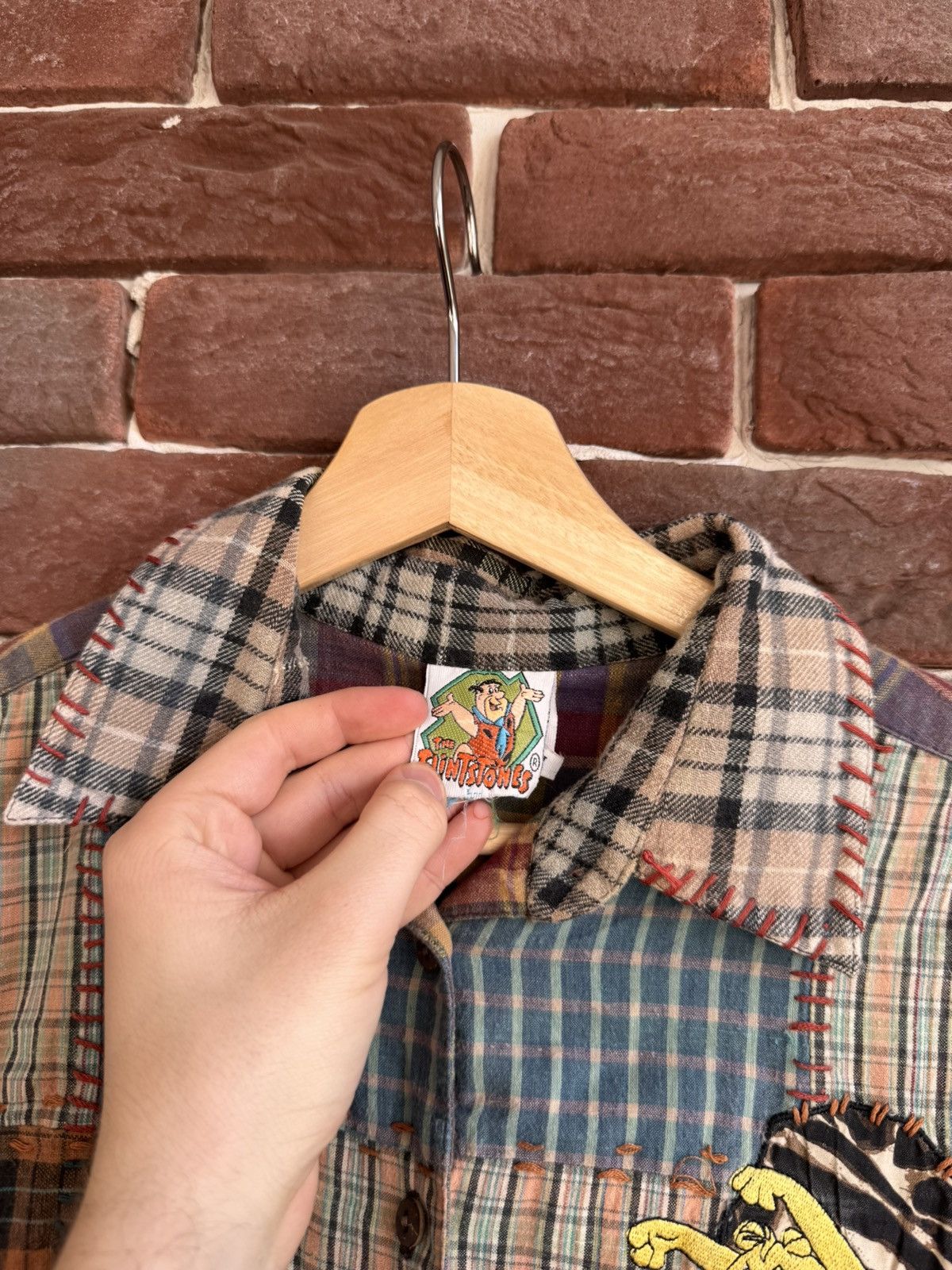 Cartoon Network Vintage 1994 Flintstones Patchwork Button Up Shirt Cartoon Size US XL / EU 56 / 4 - 8 Thumbnail