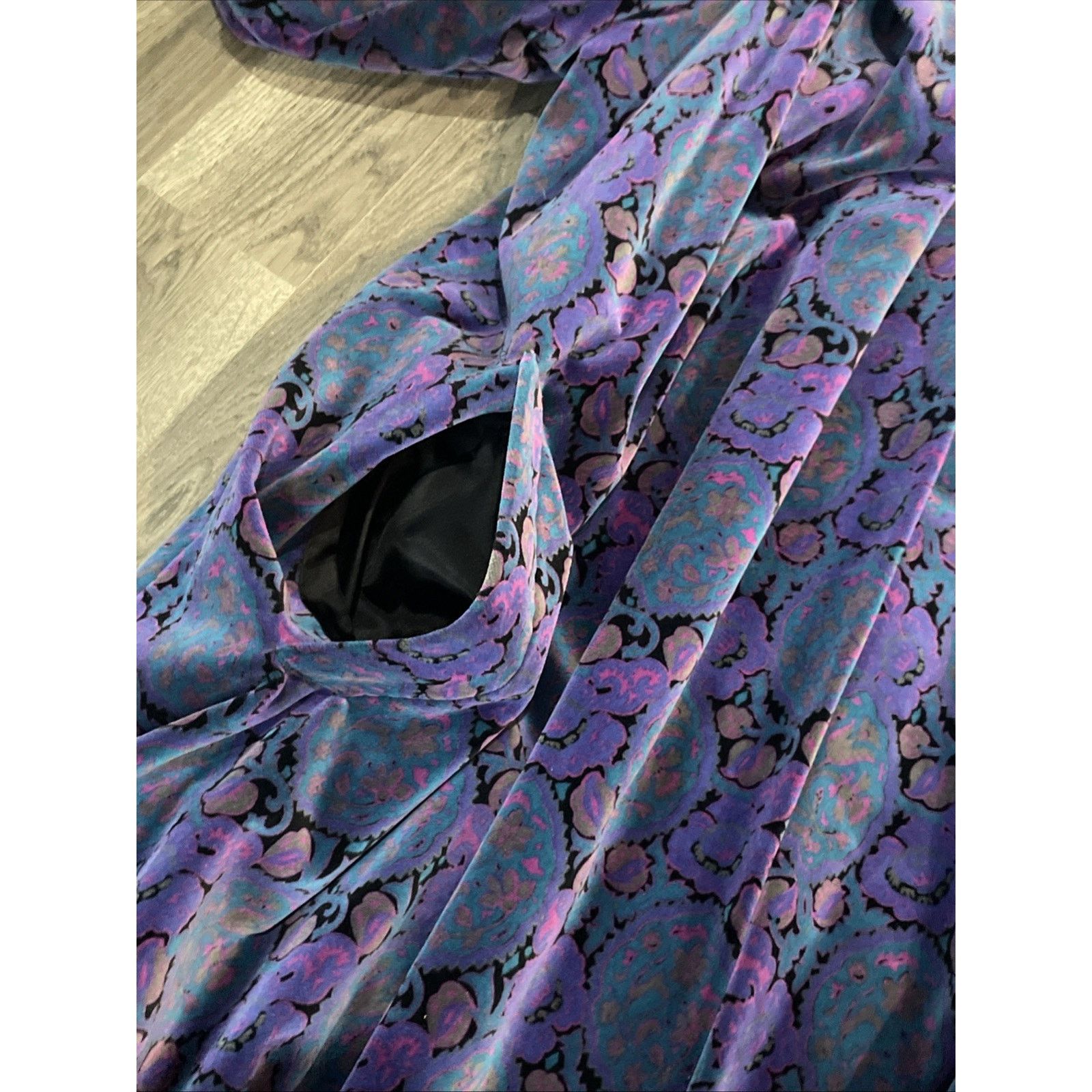 Other Portrait JL DeBall Velvet Opera Coat Purple Paisley Vintage Size XS / US 0-2 / IT 36-38 - 5 Thumbnail