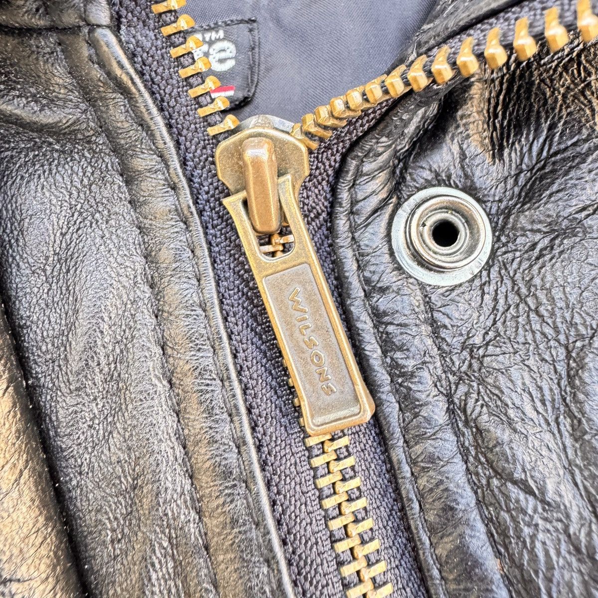 Vintage × Wilsons Leather Vintage Wilsons Leather Moto Jacket | Black Size US L / EU 52-54 / 3 - 4 Thumbnail