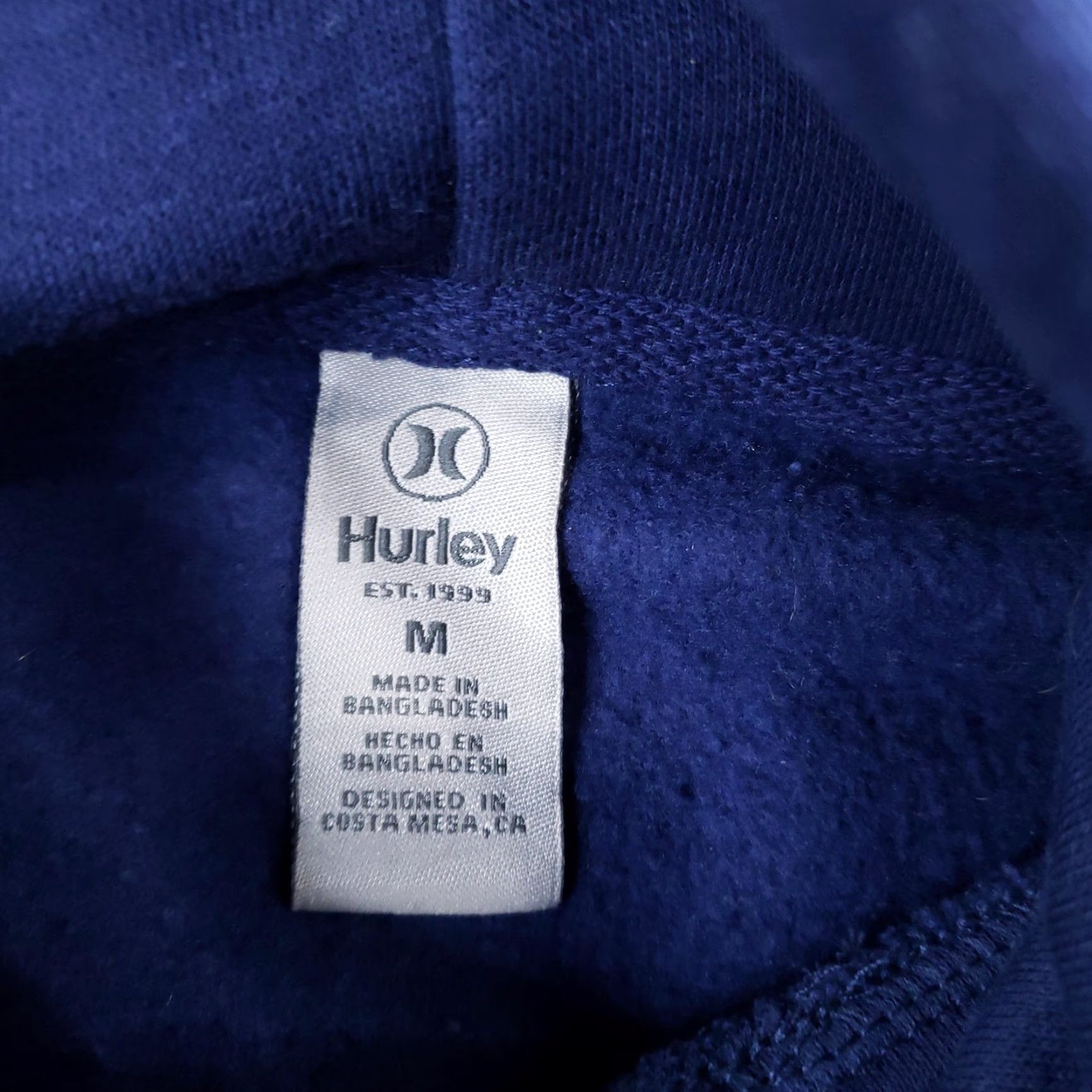 Hurley Hurley Hoodie Mens M Blue Hex Graphic Fleece Pullover Kangaroo Pocket Size US M / EU 48-50 / 2 - 5 Thumbnail