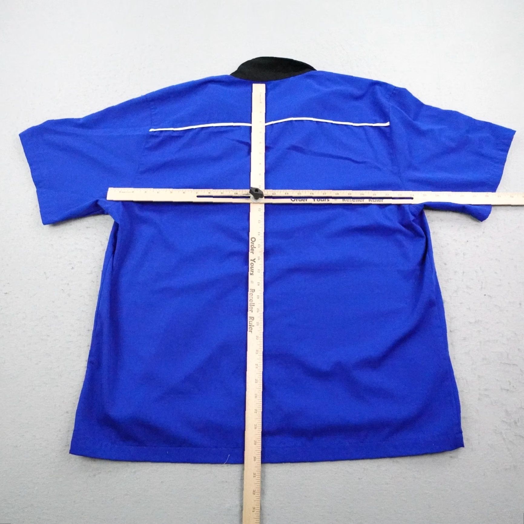 Vintage Cruisin USA Shirt Mens XL Blue Black Bowling Button-Up Retro Camp Rockabilly Size US XL / EU 56 / 4 - 6 Thumbnail