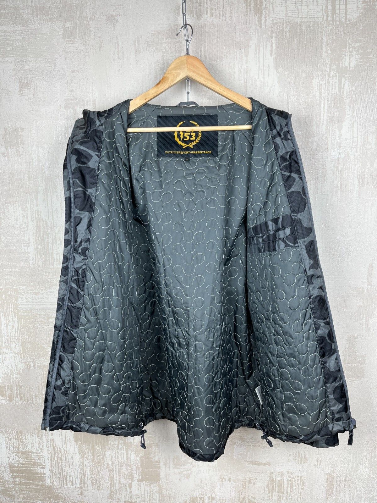 Other Fly53 Hooded Windbreaker Nylon Camo? Jacket Lightly Padded Size US L / EU 52-54 / 3 - 12 Thumbnail