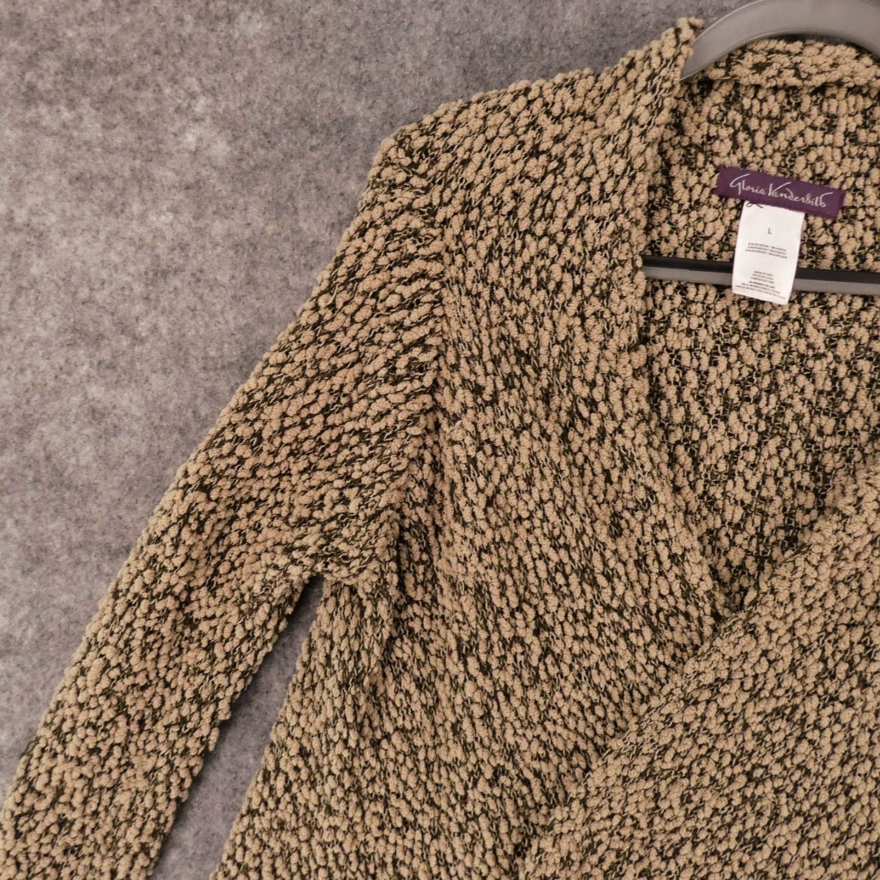 Gloria Vanderbilt Gloria Vanderbilt Cardigan Womens Medium Brown Open Front Long Sleeve Sweater Size L / US 10 / IT 46 - 3 Thumbnail