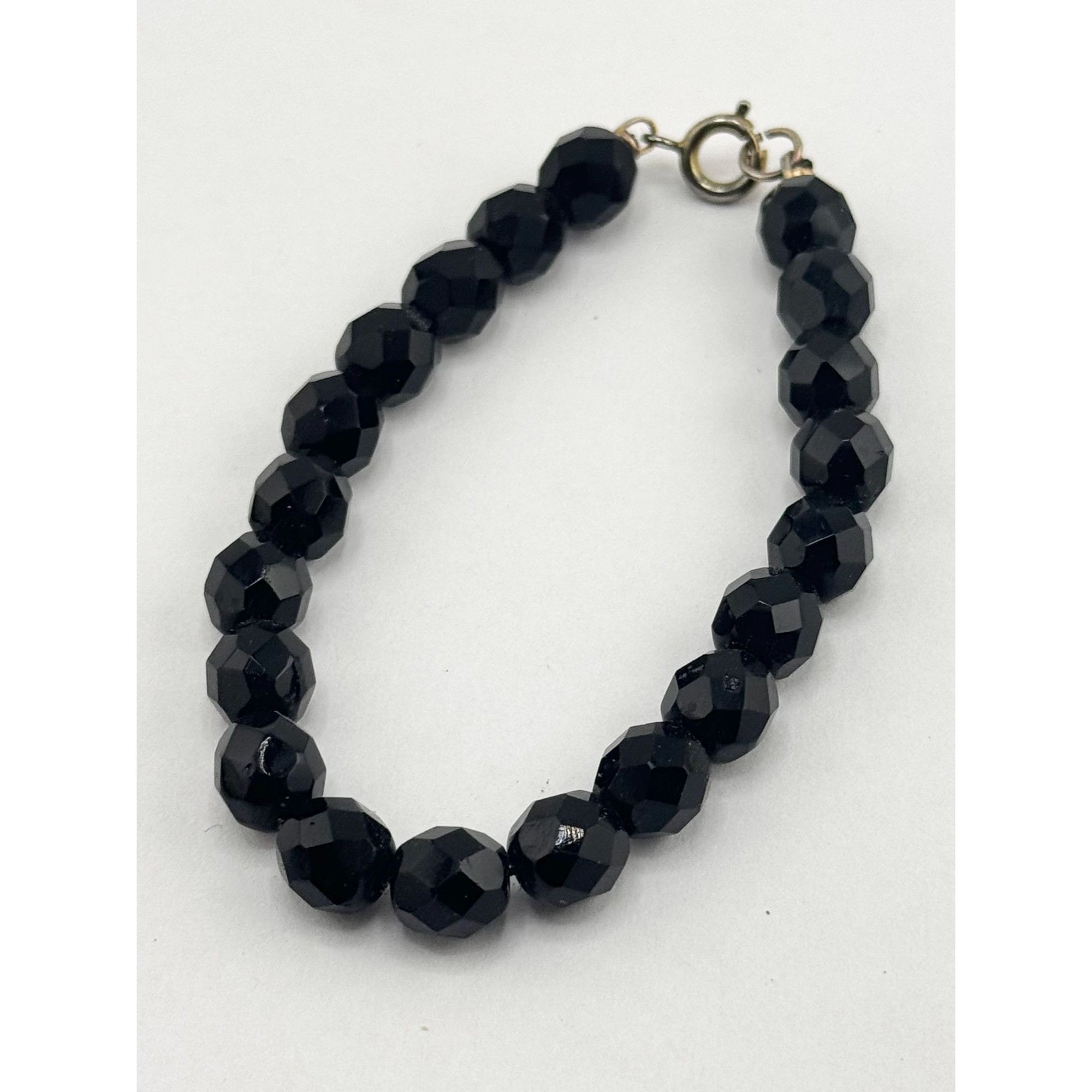 Vintage Vintage black crystal beaded bracelet Size ONE SIZE - 1 Thumbnail