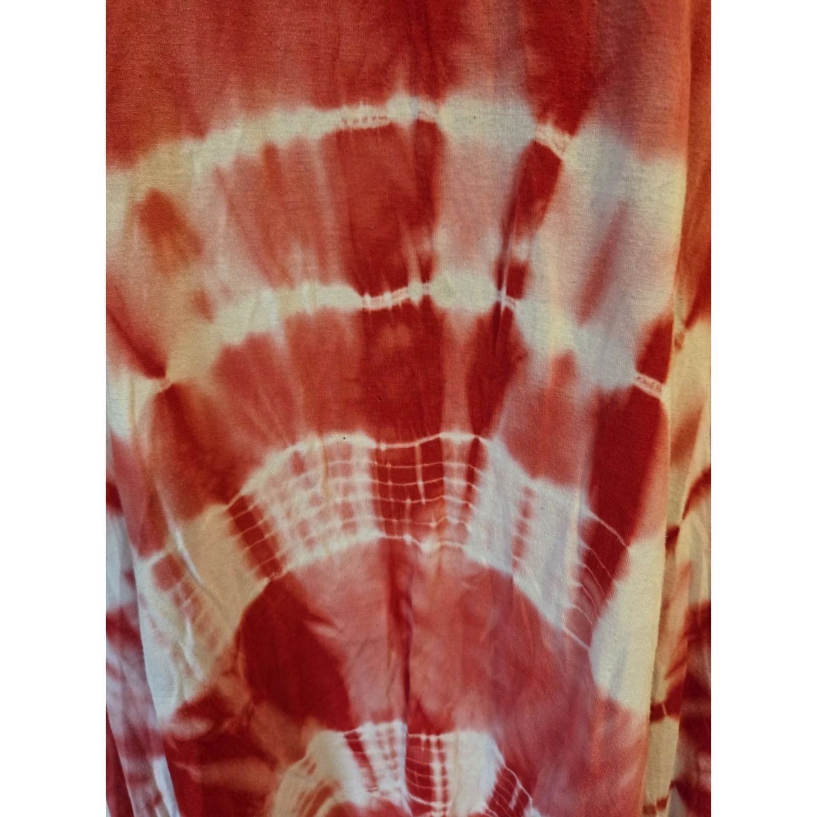 Avenue VINTAGE Ave­nue White Red Tie Dye Crochet Trim Casual Tunic Top Shirt 30/32 4X Size 4XL / US 24-26 - 3 Thumbnail