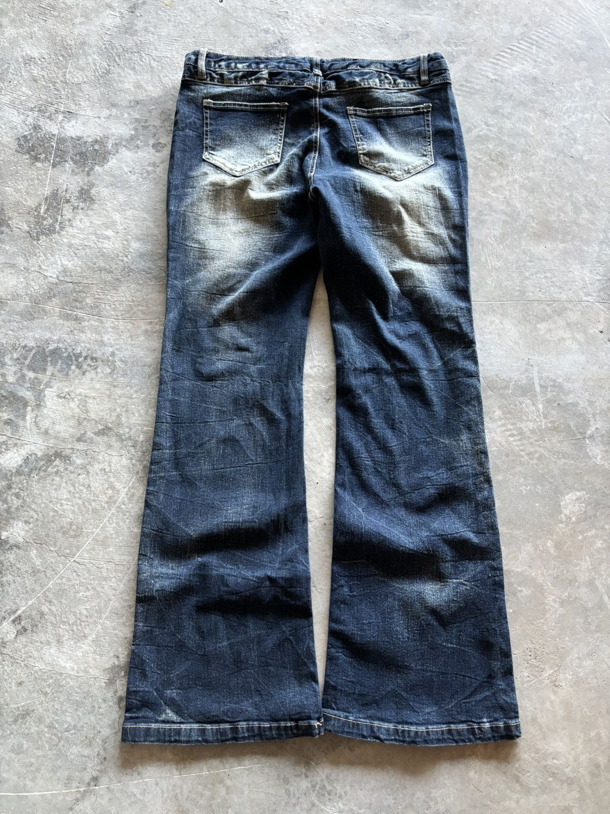 If Six Was Nine SU PU RE flare japanese jeans sick faded whiskered goth punk Size US 34 / EU 50 - 10 Thumbnail