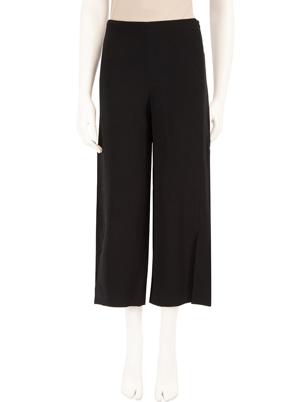 Image of The Row Black Paber Wide Leg Crop Trousers, Women's (Size 30)