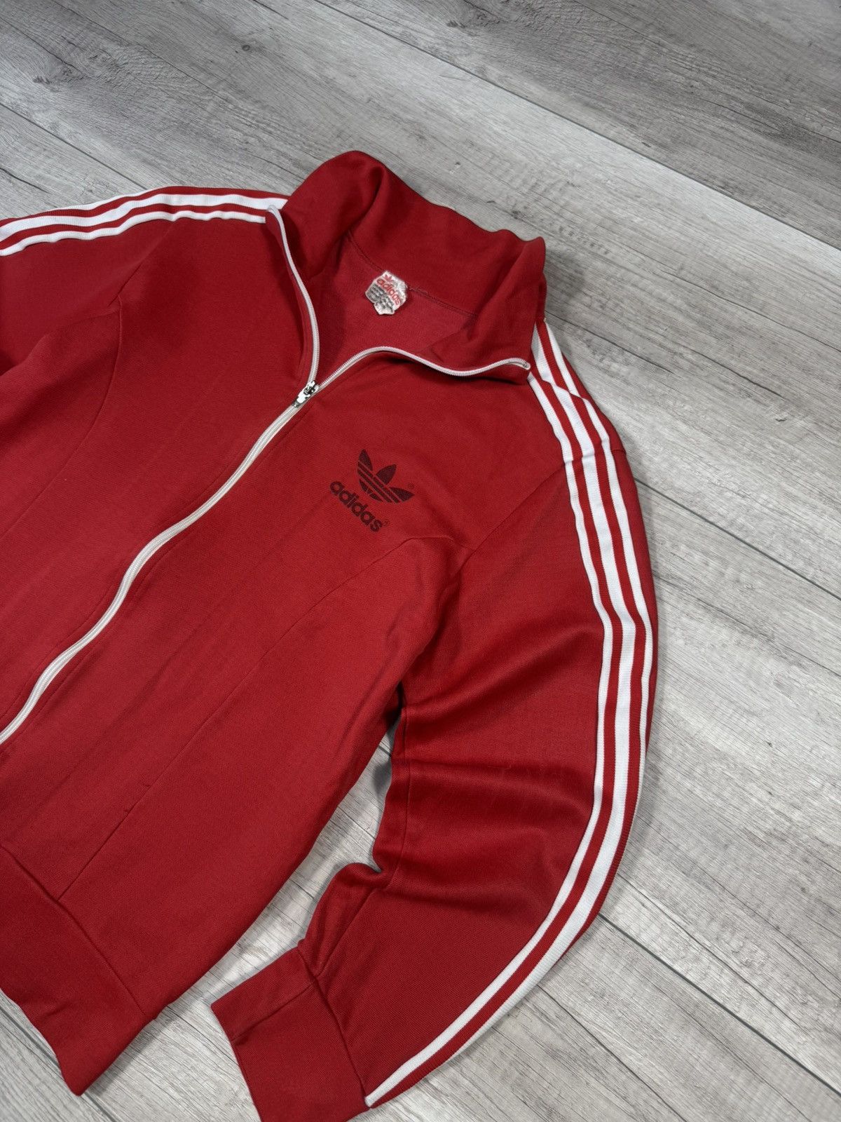 Adidas Adidas Vintage Made In Korea Track Jacket 80’s Red Size 6 Size US M / EU 48-50 / 2 - 2 Thumbnail