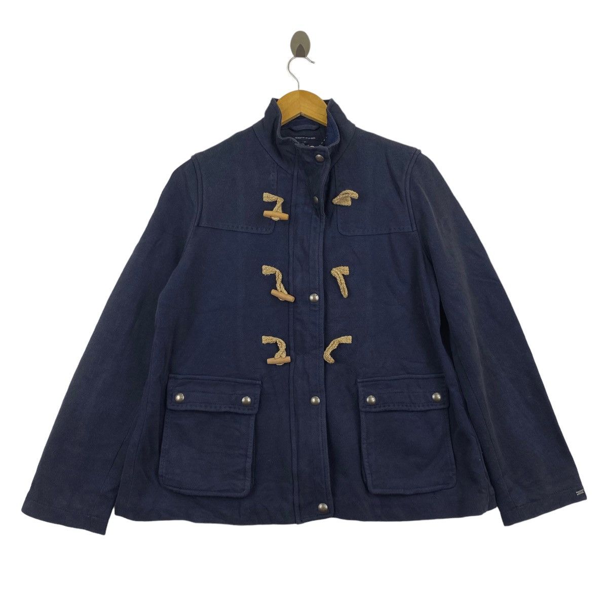 Tommy Hilfiger × Vintage Vintage TOMMY HILFIGER Navy Duffle Coat Size US M / EU 48-50 / 2 - 1 Thumbnail