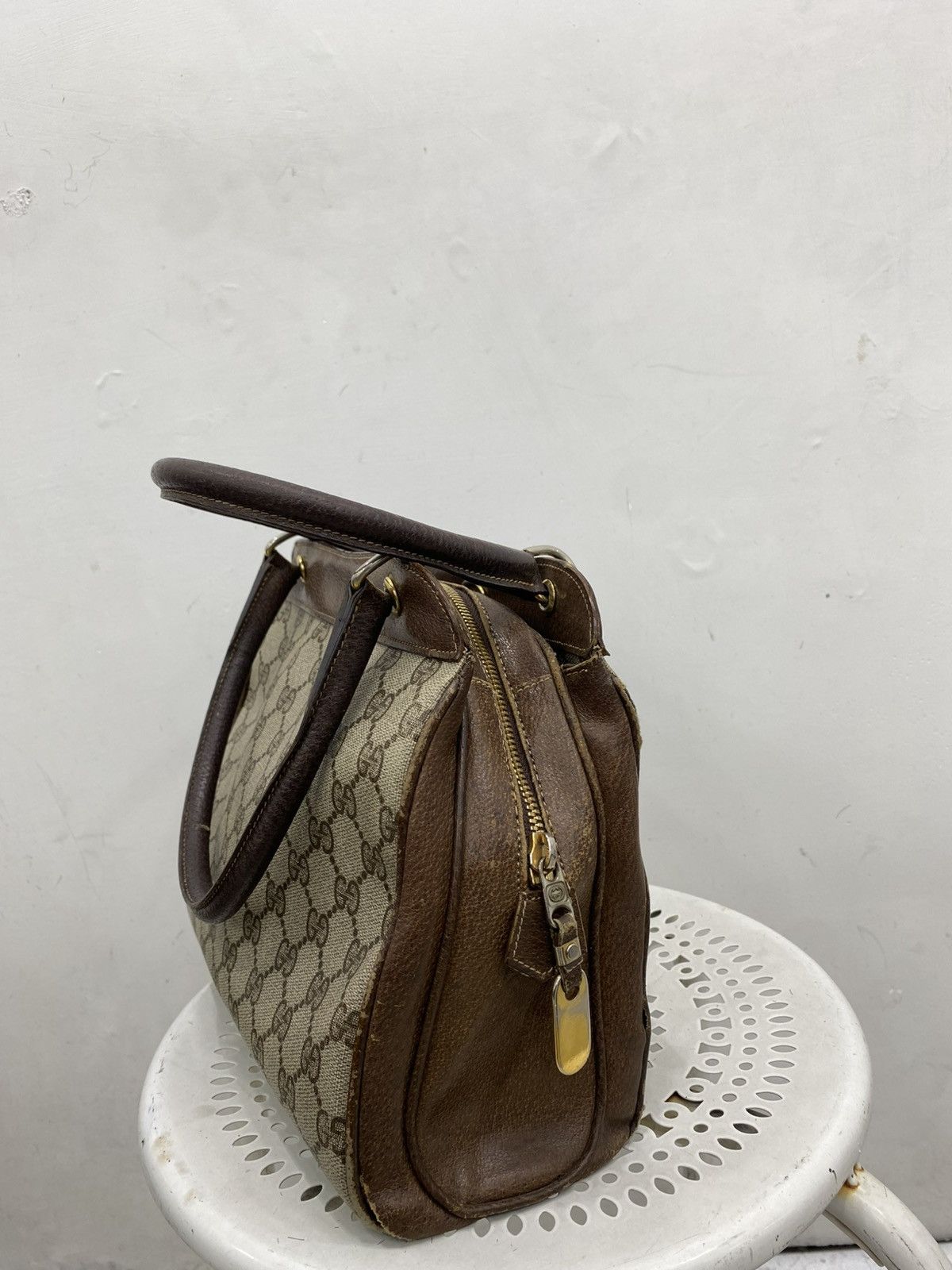 Gucci Vintage gucci monogram leather handbag Size ONE SIZE - 4 Thumbnail