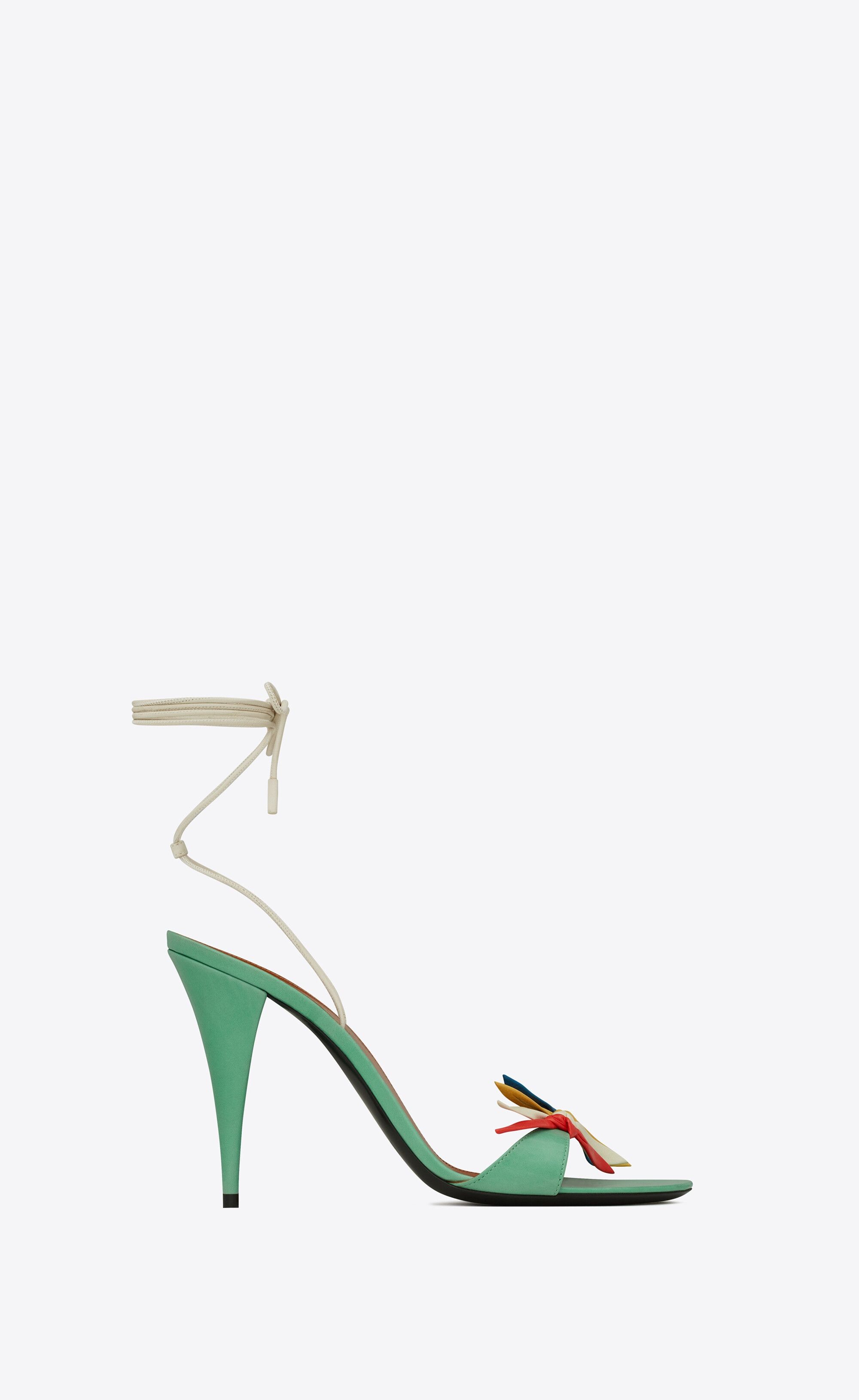 o1bcso1str0125 Elsa Sandals In Smooth Leather in Green