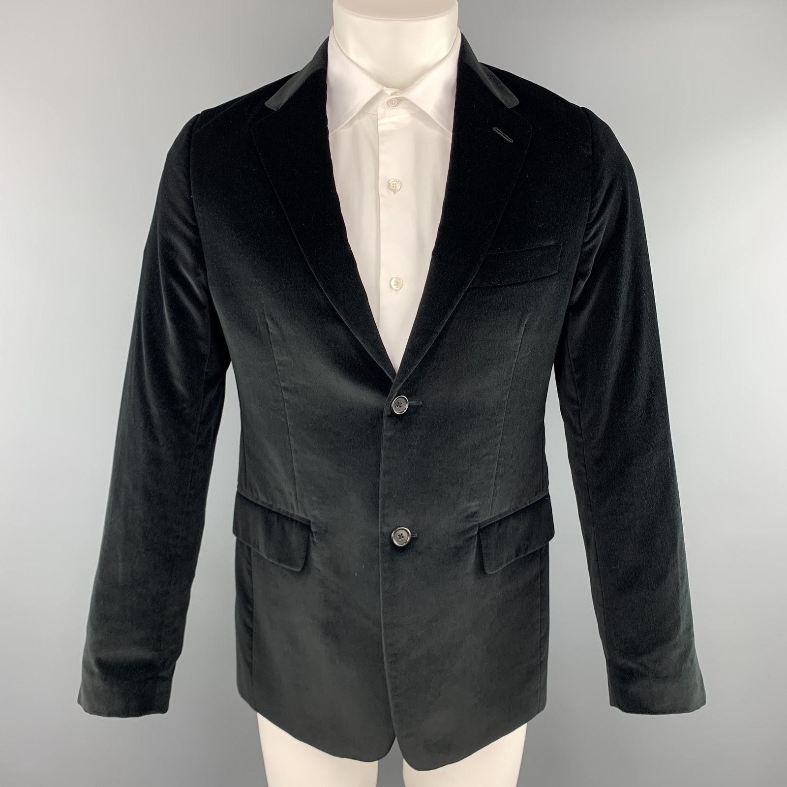 Theory THEORY Size 38 Black Cotton Velvet Notch Lapel Sport Coat Size 38R - 1 Thumbnail