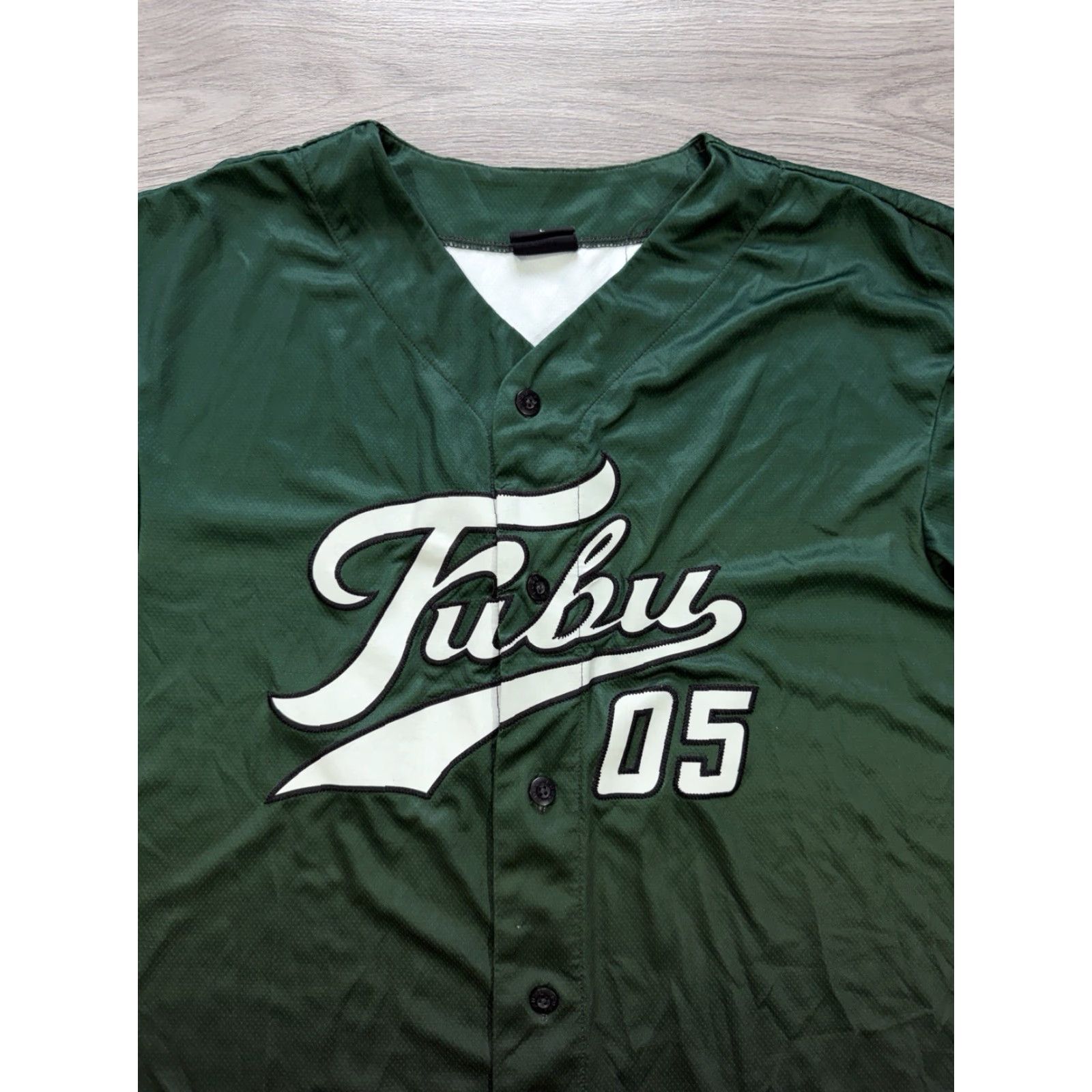 Fubu FUBU Green Baseball Jersey Shirt Hip Hop Y2K Men’s L Large Short Sleeve T-Shirt Shirts Mens 90s Sports Color Green Size US L / EU 52-54 / 3 - 5 Thumbnail