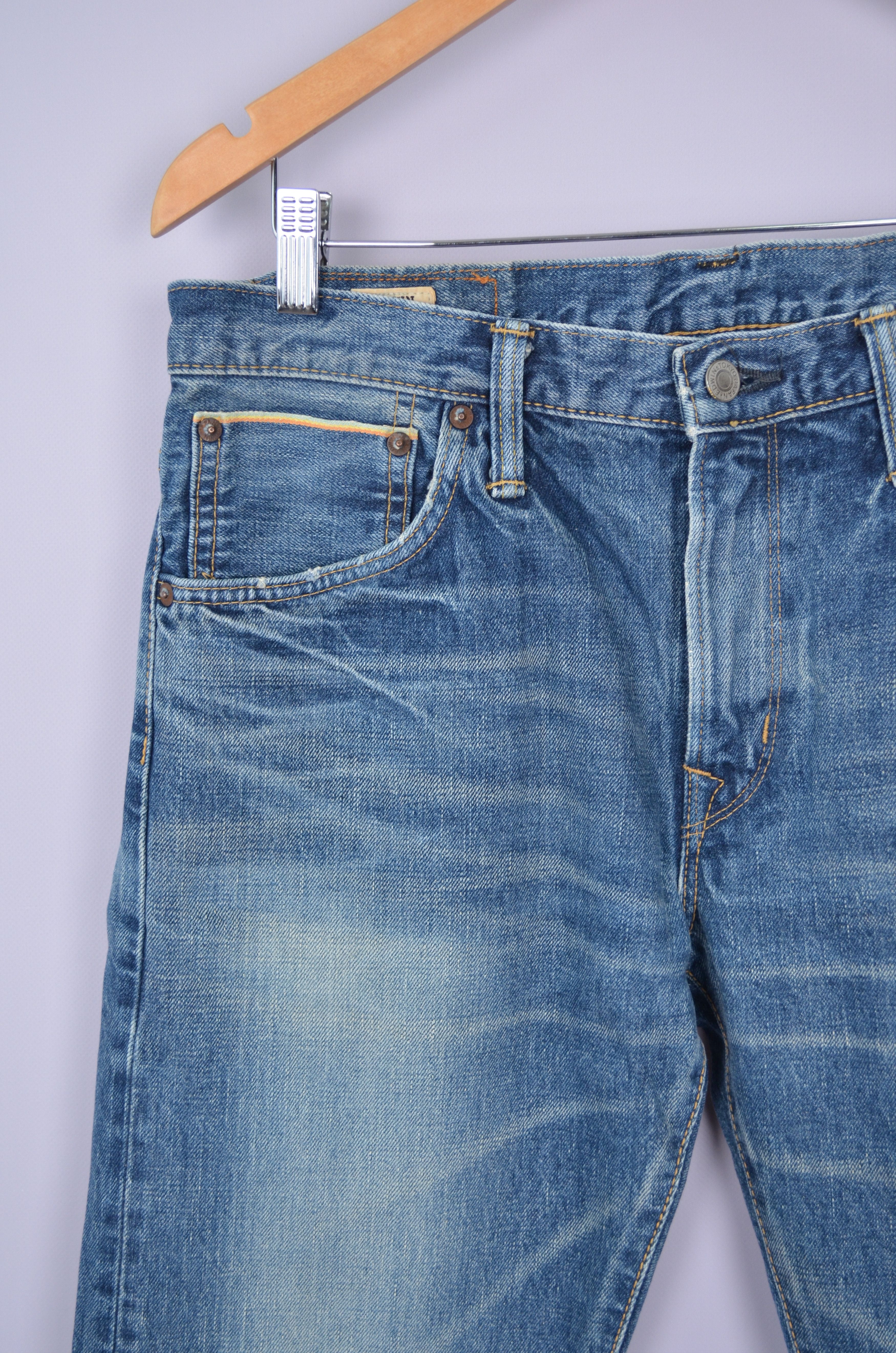 Designer × Edwin Edwin 53RV Rainbow Selvedge Denim Blue Jeans Size W31 L33 Size US 31 - 3 Thumbnail