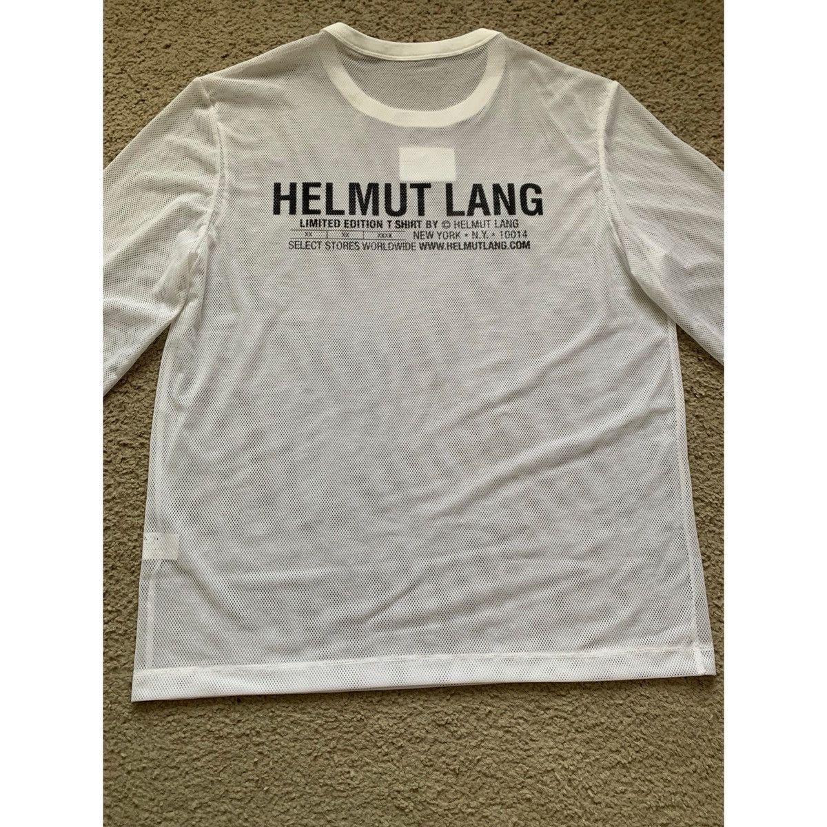 Helmut Lang HELMUT LANG WHITE LOGO MESH TOP Size US L / EU 52-54 / 3 - 16 Thumbnail