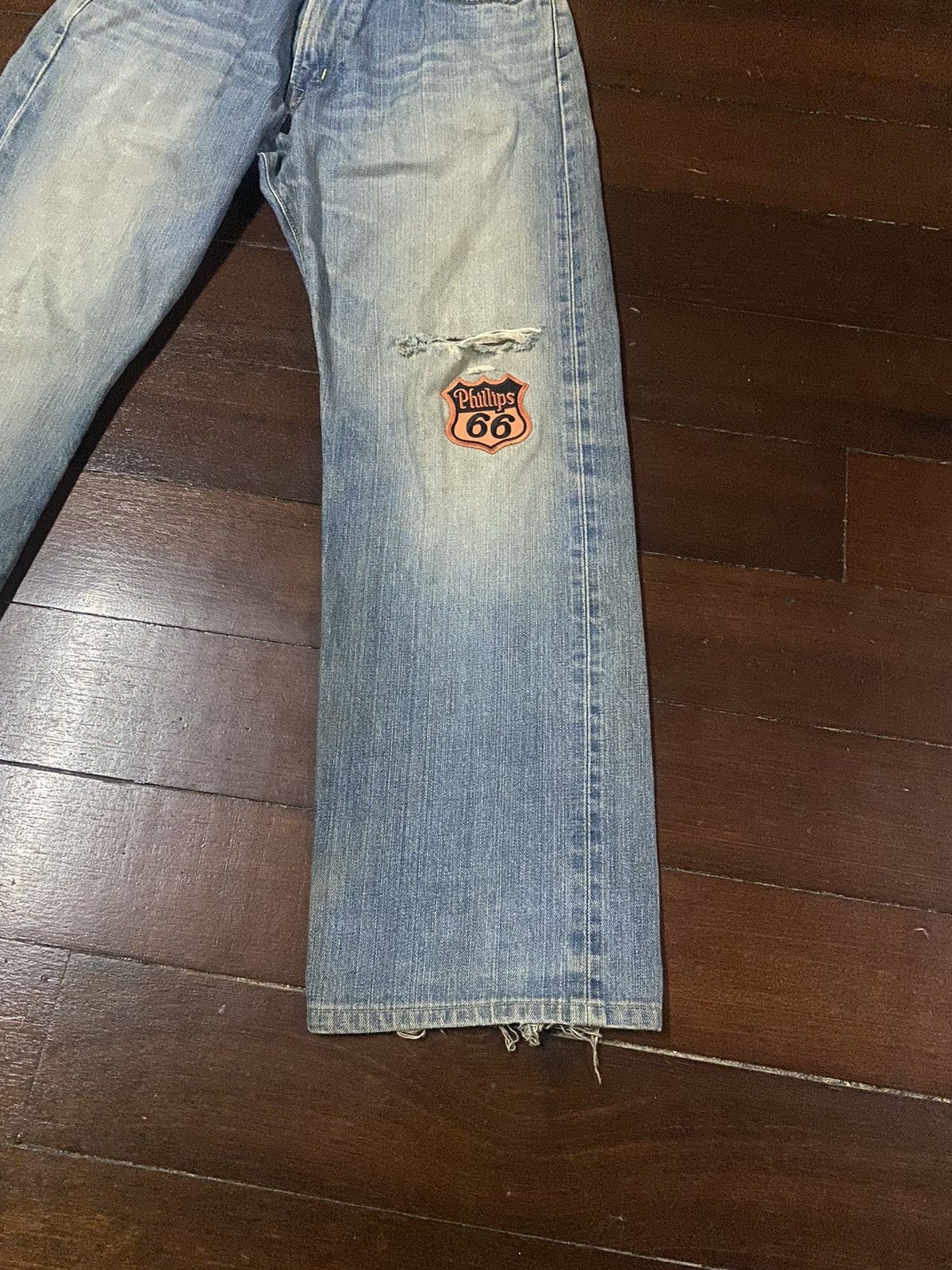 Edwin Vintage 90s Edwin 505 Selvedge Distressed Denim Jeans BAGGY Size US 32 / EU 48 - 4 Thumbnail