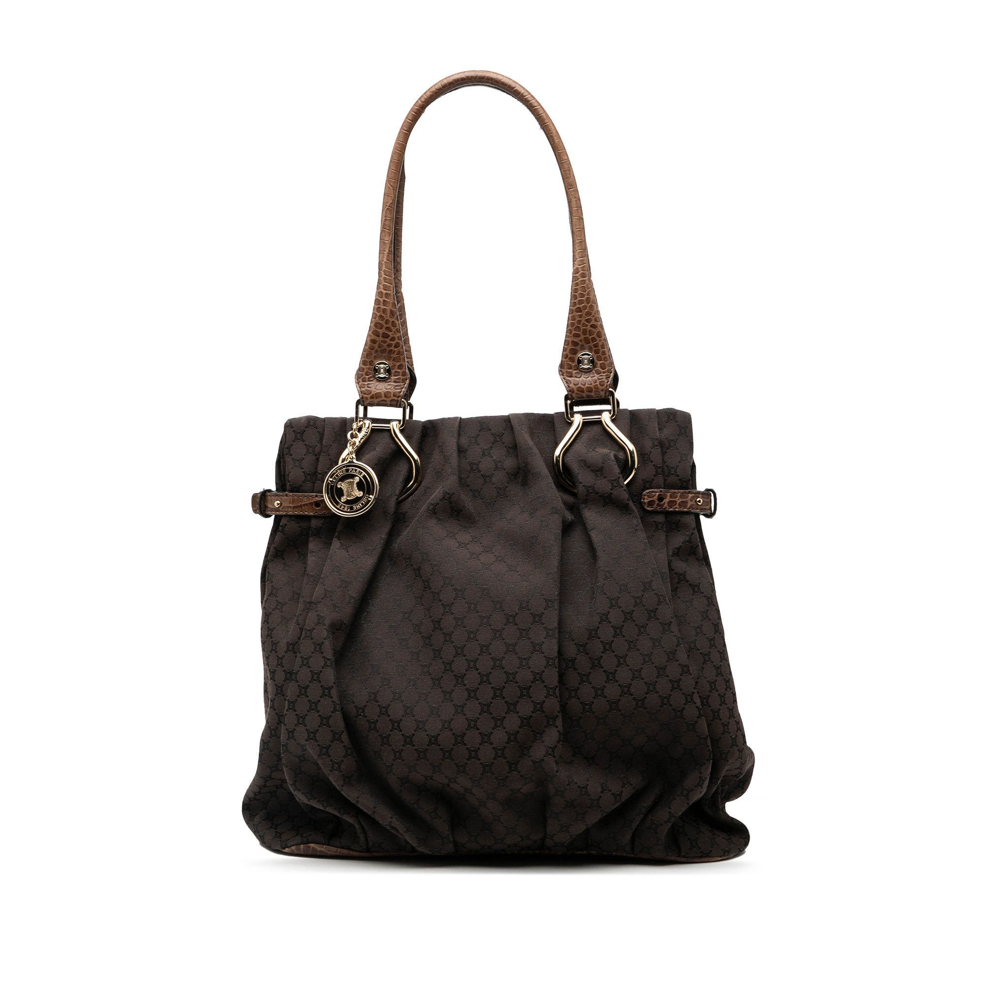 Celine Celine Embossed Leather Trimmed Macadam Canvas Vertical Tote Size ONE SIZE - 1 Thumbnail