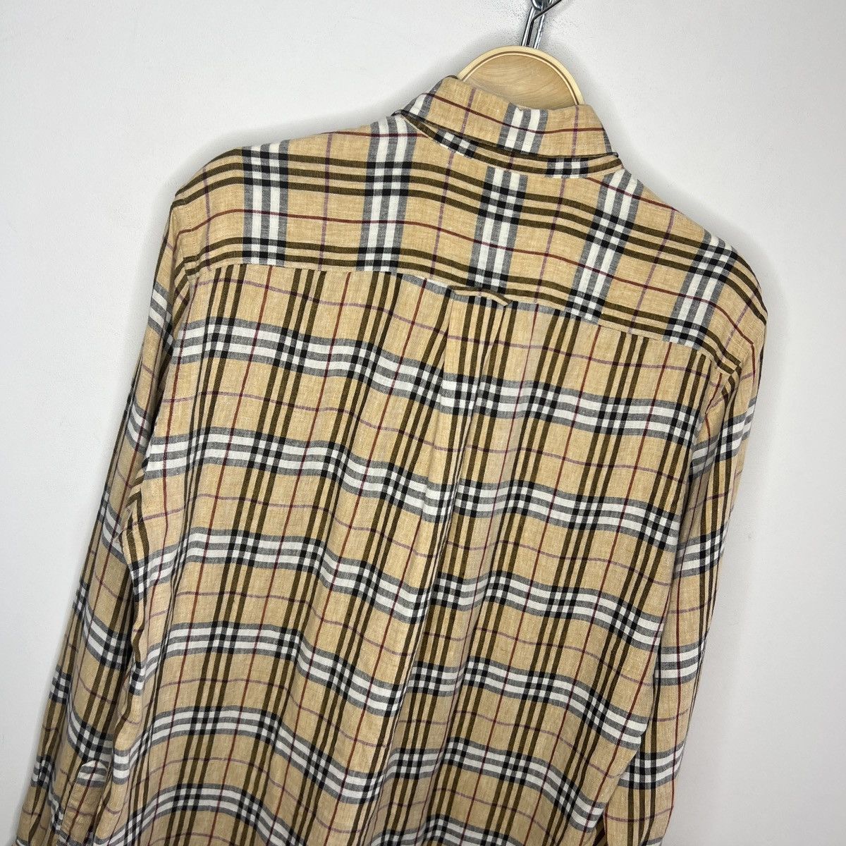 Burberry Burberry Linen Nova Check Shirt Button Up Beige Size US L / EU 52-54 / 3 - 11 Thumbnail