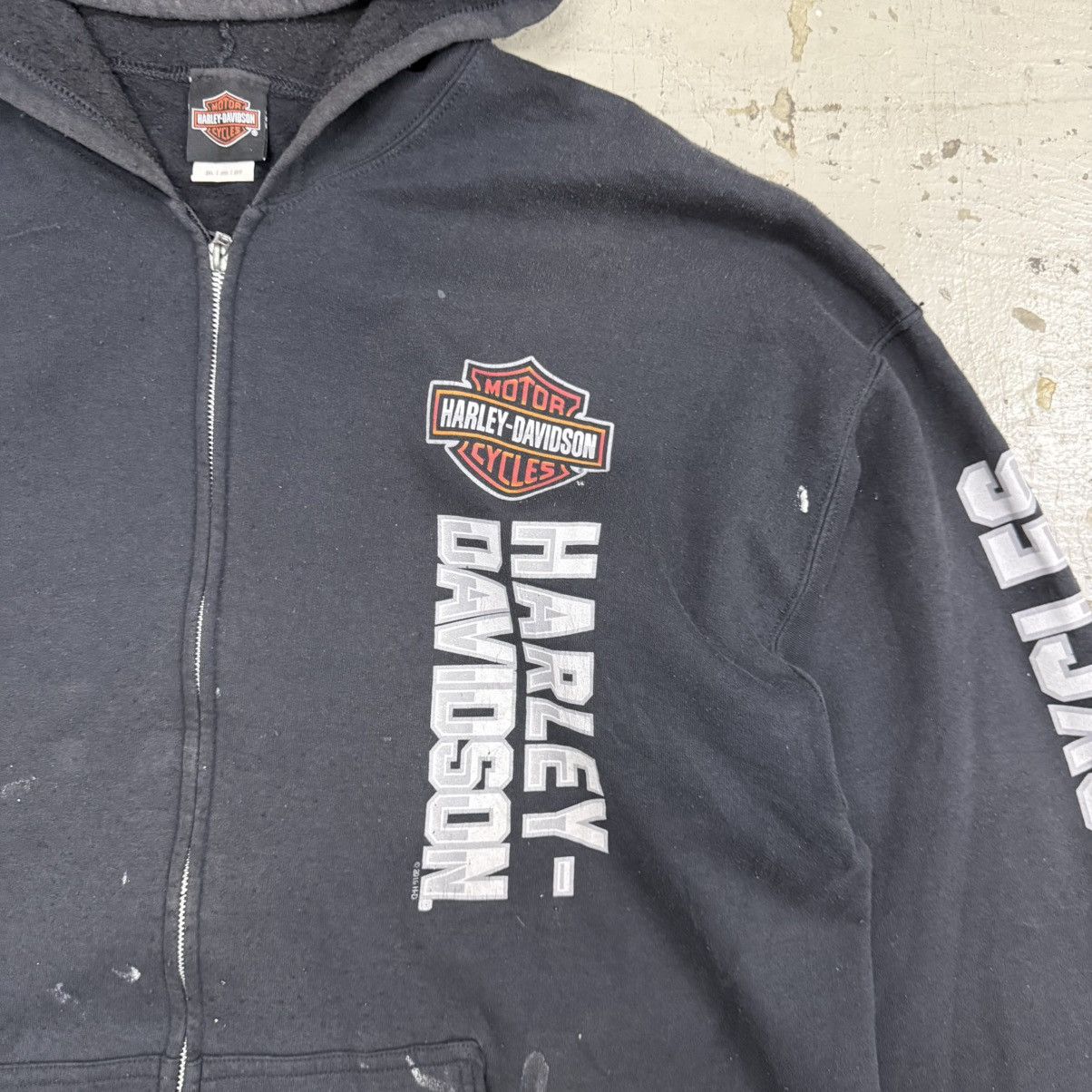 Harley Davidson Vintage Harley Davidson Sunfaded Paint Zipper Hoodie Size US XXL / EU 58 / 5 - 5 Thumbnail