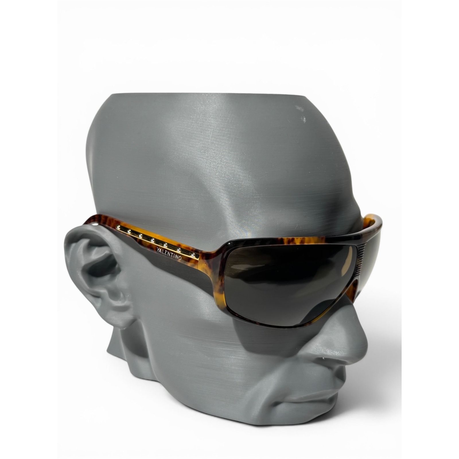 Valentino Valentino Crystal Temple Shield Sunglasses Size ONE SIZE - 7 Thumbnail