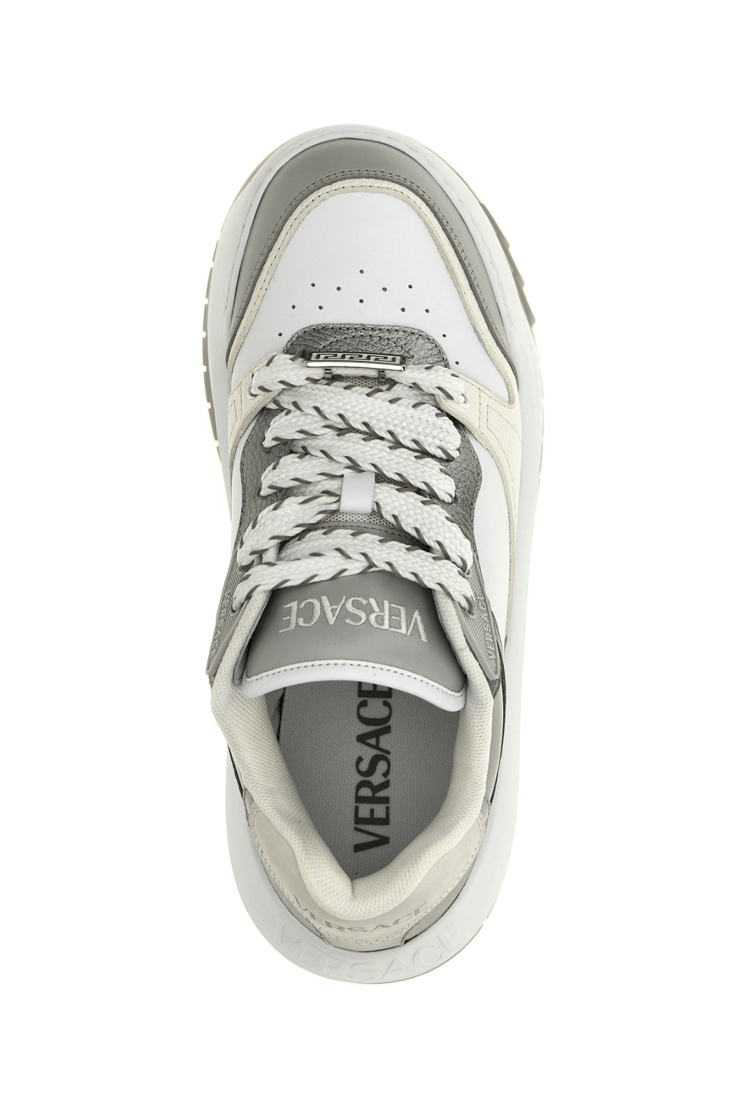 Versace VERSACE Odissea Gray/White Leather Sneakers New & Authentic Size US 11 / EU 44 - 4 Thumbnail