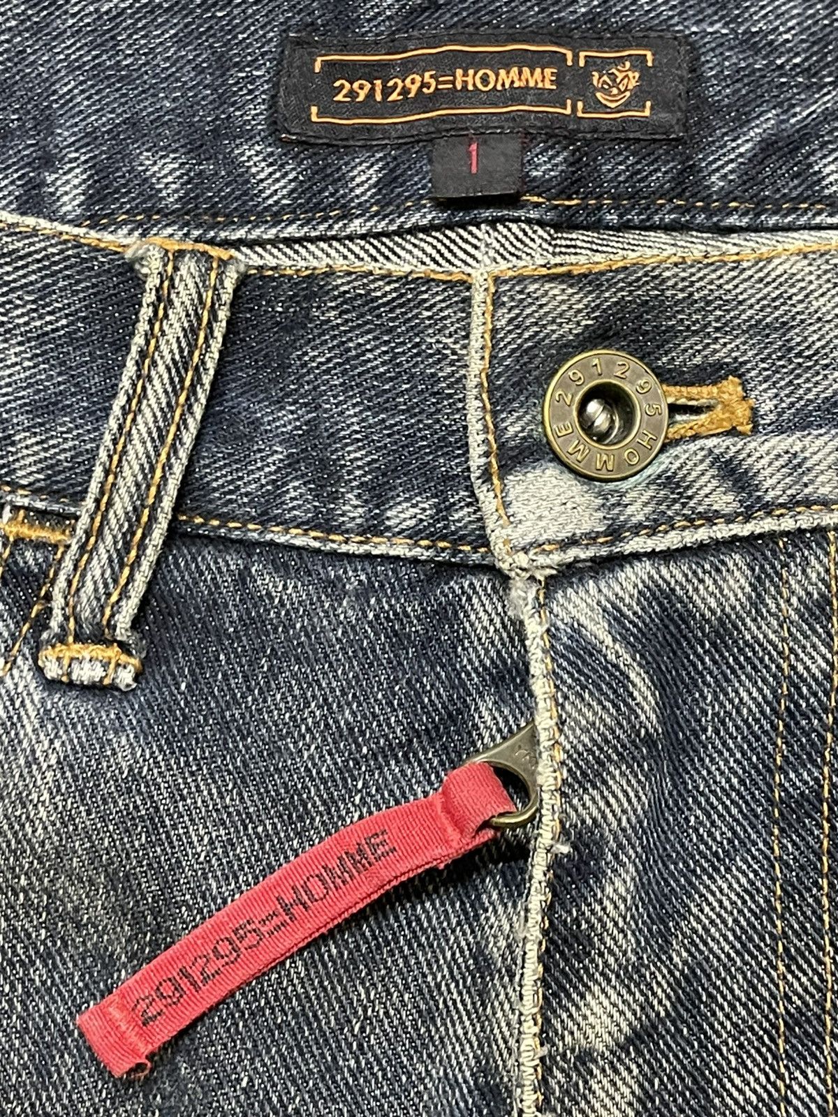 291295=Homme Vintage Japan 291295 Homme Mud Wash Faded Clawmark Loose Fit Size US 31 - 9 Thumbnail