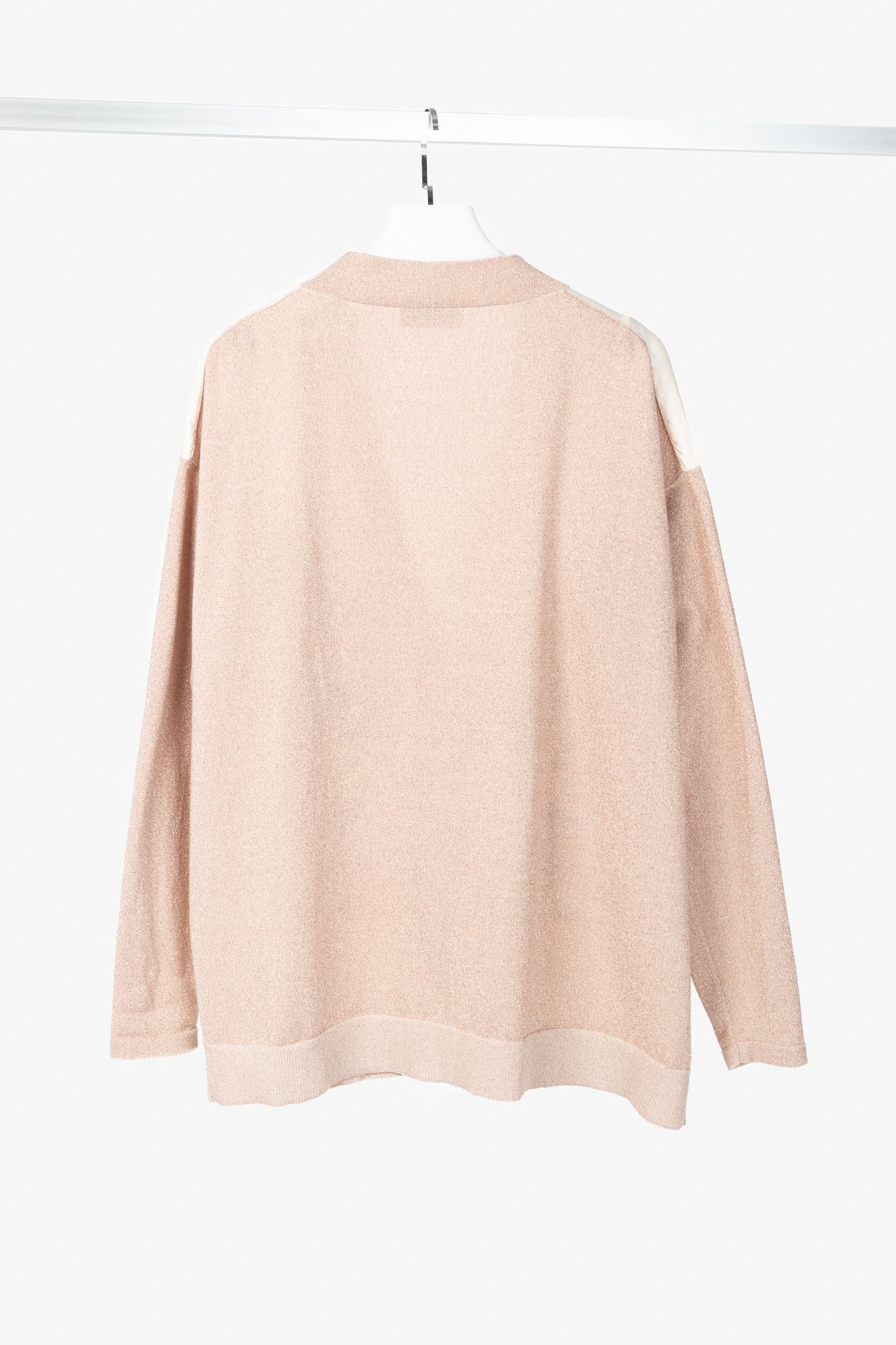 Lanvin Lanvin AW20 Pale Pink Babar-Print Lame-Knit Cardigan Size XL / US 12-14 / IT 48-50 - 2 Thumbnail