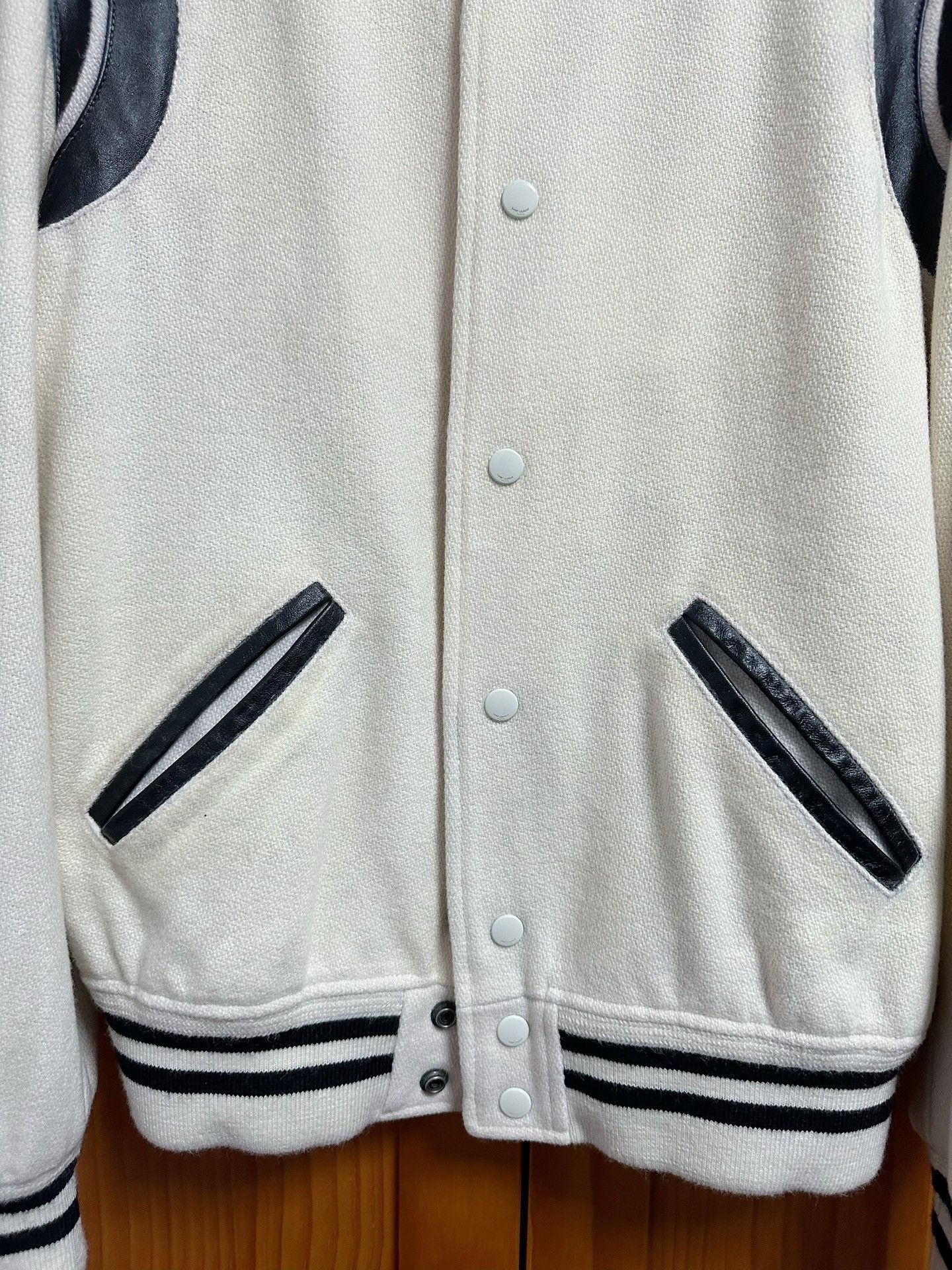 Saint Laurent Paris Saint laurent White baseball jacket 2501-Nextarrow Size US S / EU 44-46 / 1 - 2 Thumbnail