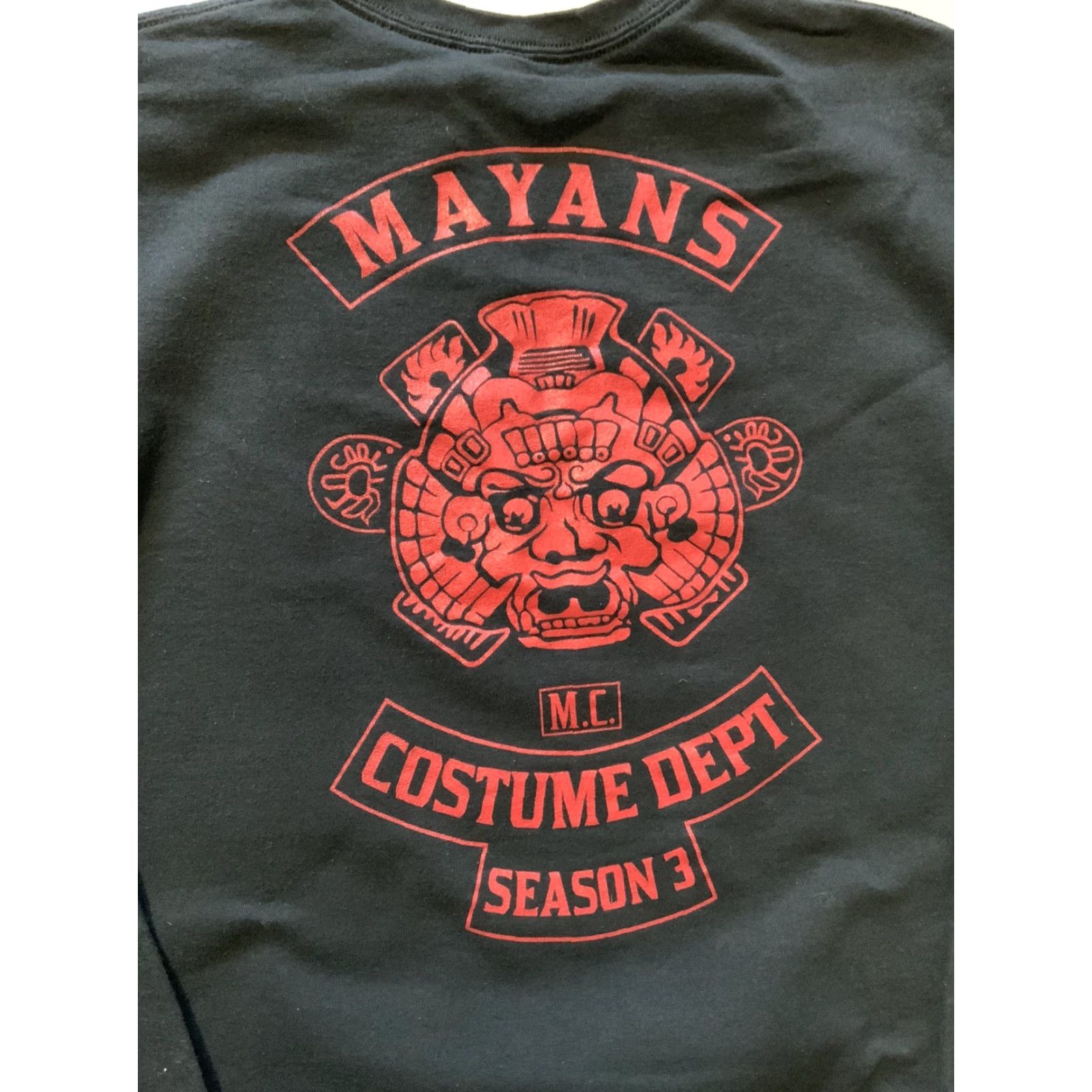 Fruit Of The Loom VINTAGE Mayans M.C. Costume Department Crew Season 3 Motorcycle Crewneck Sweatshirt Sz.S Sweatshirt Men Black Pullover Staining, Piling, Used Size US S / EU 44-46 / 1 - 5 Thumbnail