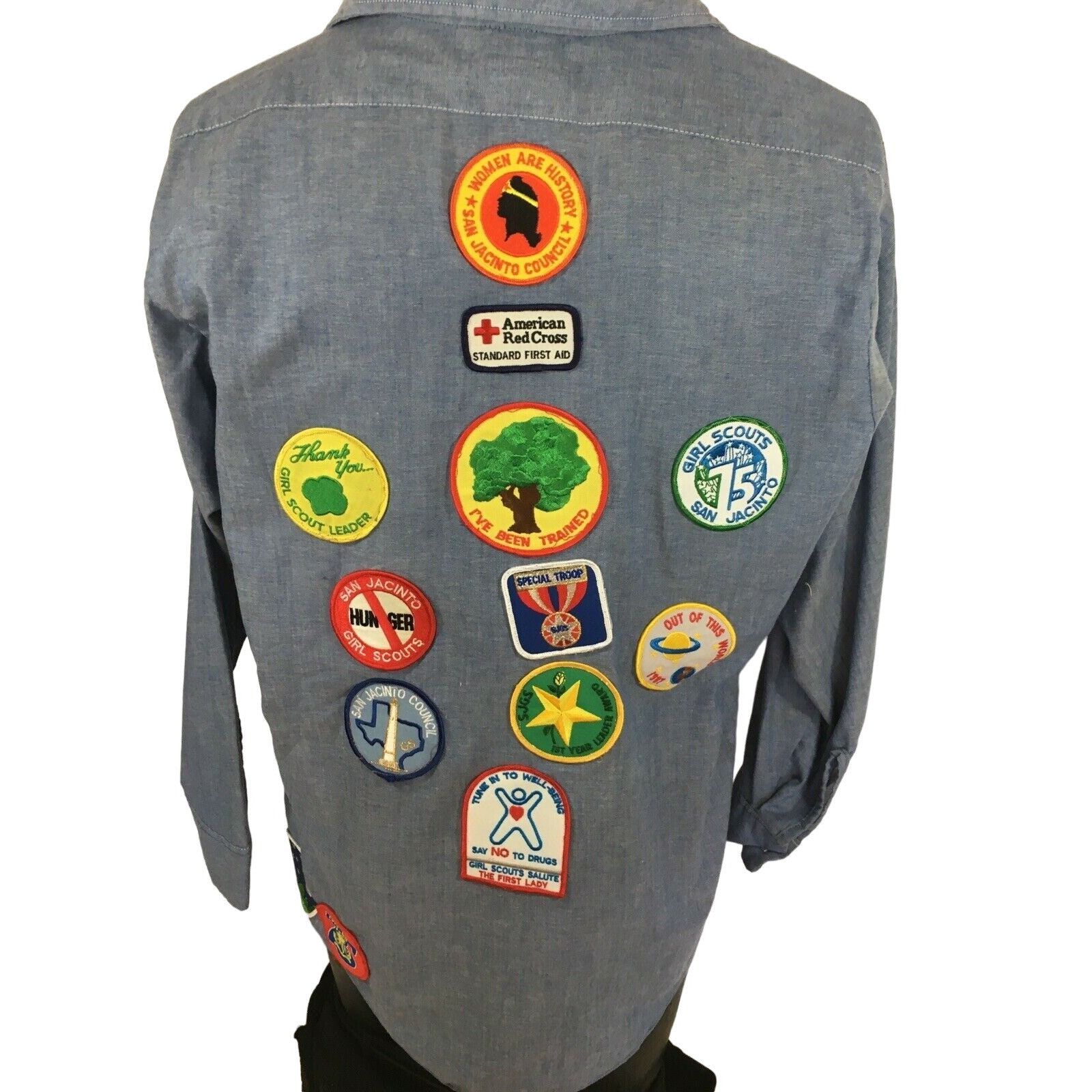 Dickies Vtg Dickies Girl Scouts 17 Patches 1980's CHAMBRAY Shirt Size US M / EU 48-50 / 2 - 1 Thumbnail