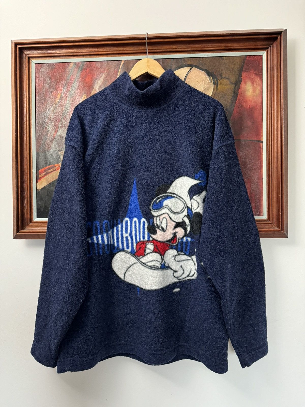 Disney 90S Sport Comics Mickey Mouse High Neck Fleece Cartoon Hype Size US L / EU 52-54 / 3 - 1 Thumbnail