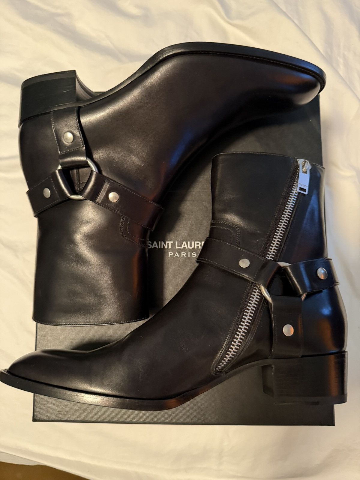 Saint Laurent Paris Brand New FW13 Black Leather Harness Boot Size US 10 / EU 43 - 1 Thumbnail