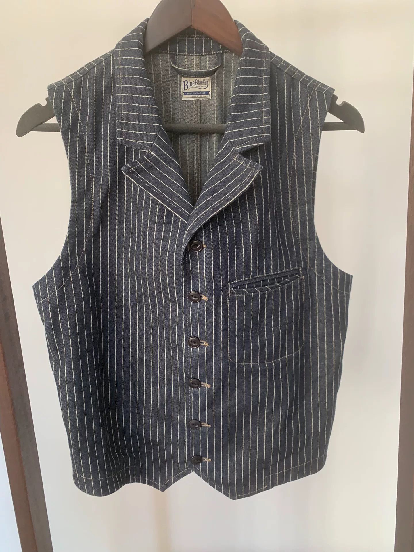 Japanese Brand Blue Blanket v02 Cotton Vest Size US S / EU 44-46 / 1 - 1 Thumbnail