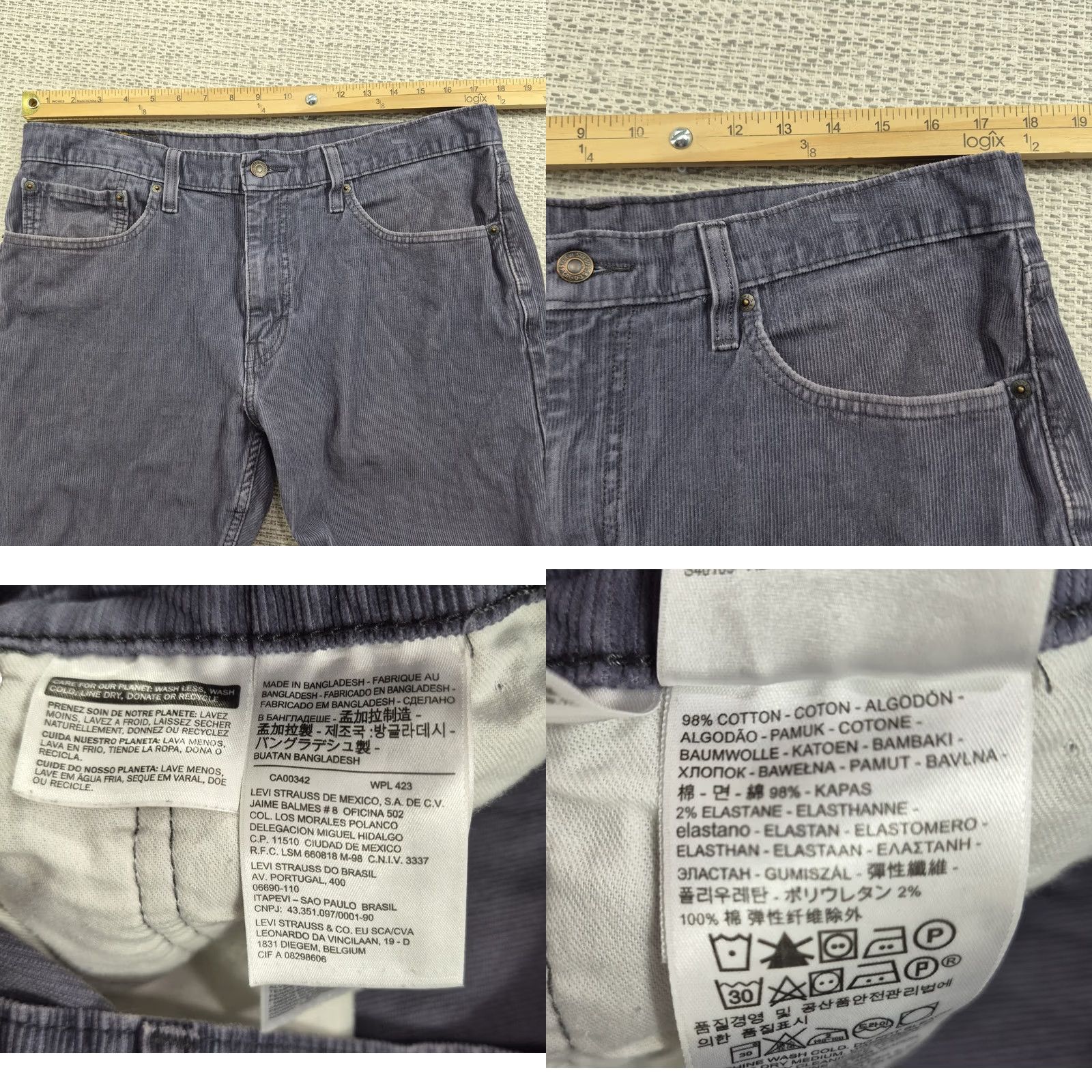 Levi's Levi's 502 Corduroy Jeans Mens 36x29 Gray Regular Fit Tapered Stretch Pockets Logo 5-Pocket Denim Corduroy USA 80s 90s Vintage N/A Size US 36 / EU 52 - 8 Thumbnail